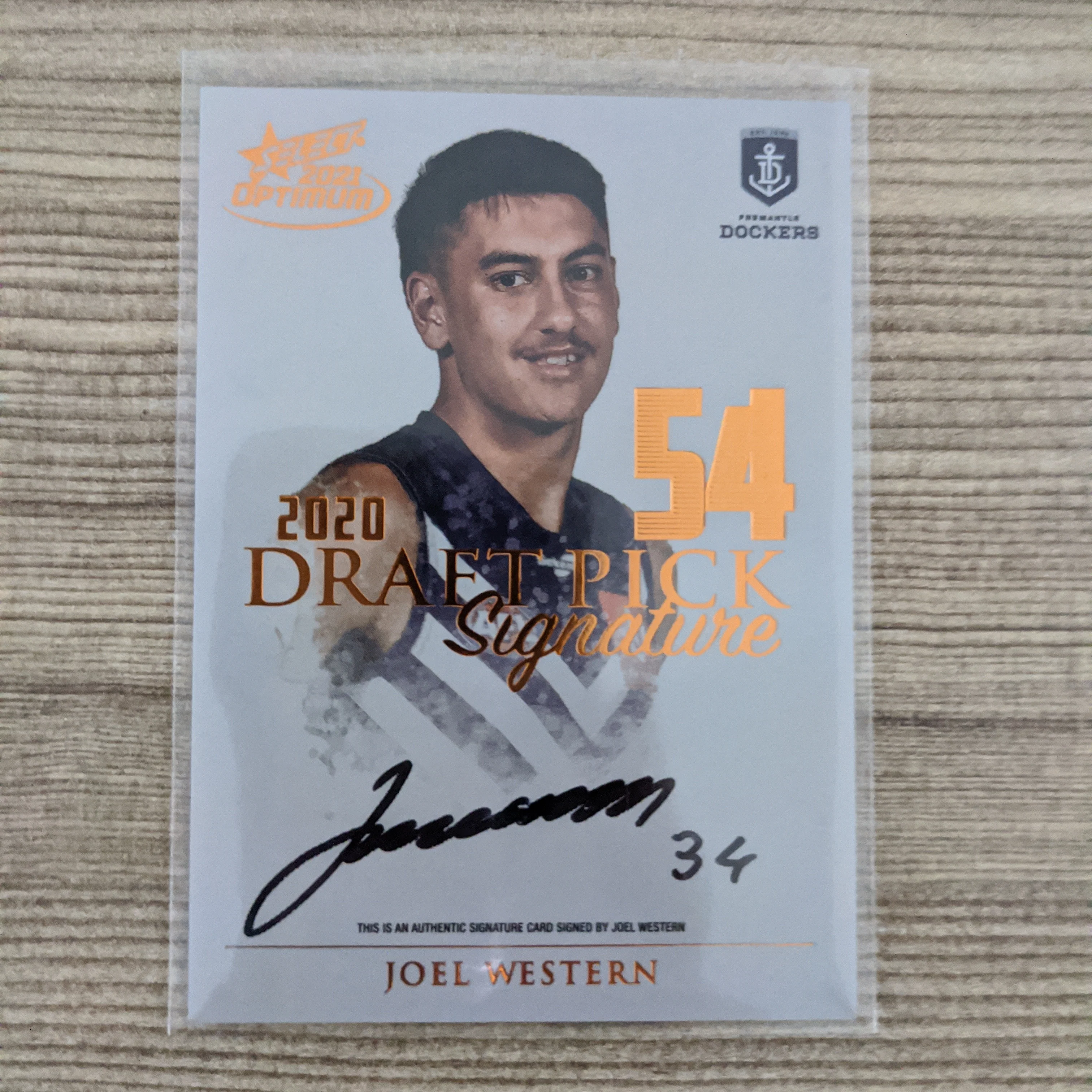 2021 AFL Select Optimum Copper Signature Joel Western Fremantle