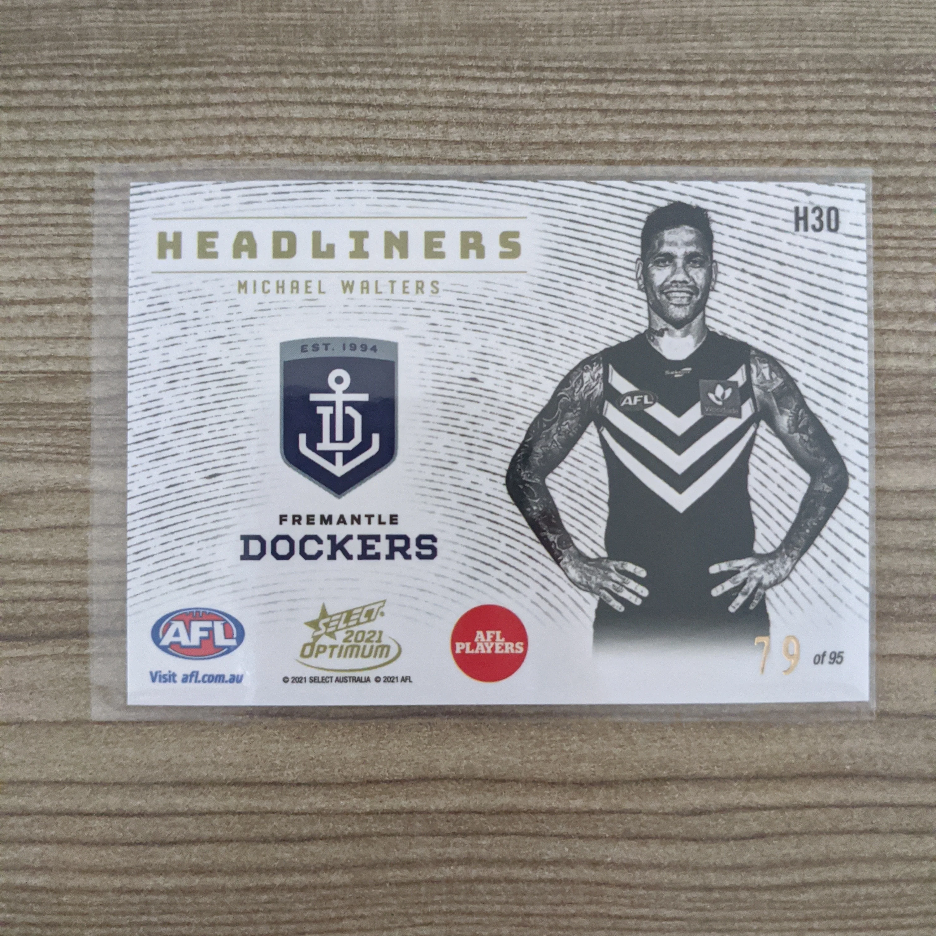 2021 AFL Select Optimum Headliners Michael Walters Fremantle - Image 2