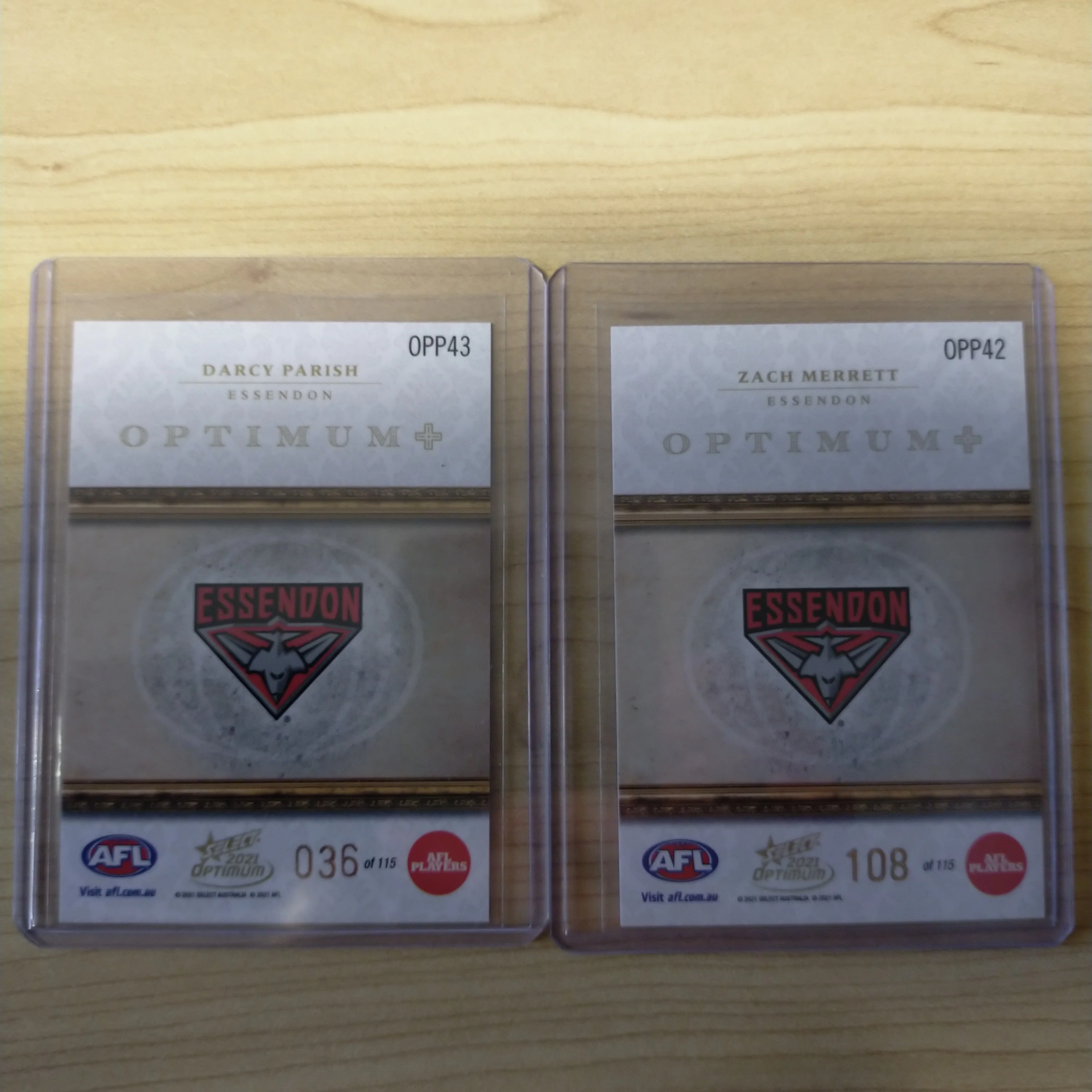 2021 AFL Select Optimum Plus Lot of 6 Essendon Cards - Image 8