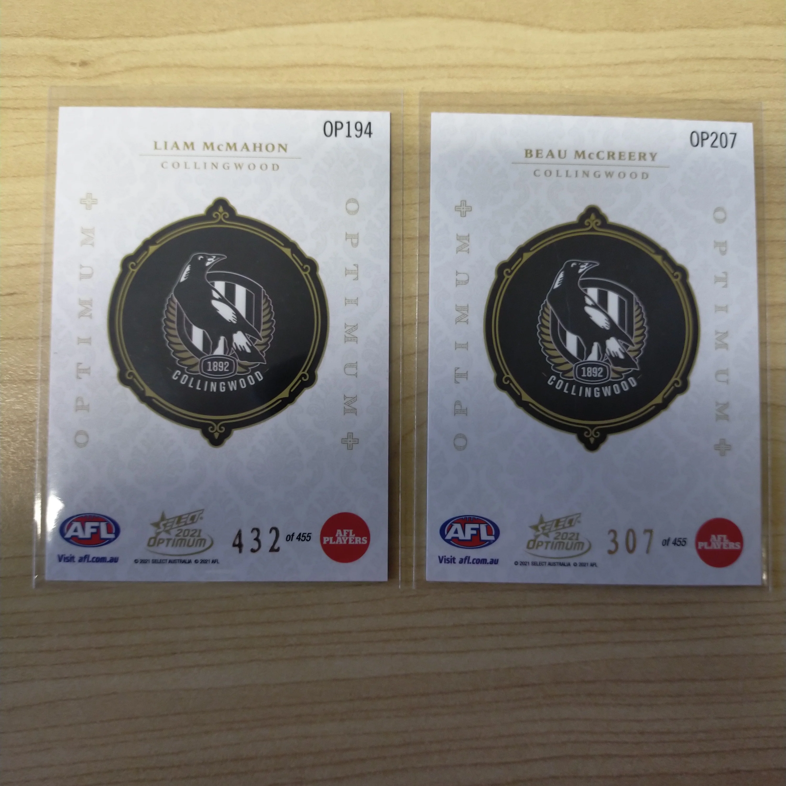 2021 AFL Select Optimum Plus Lot of 9 Collingwood Cards - Image 7