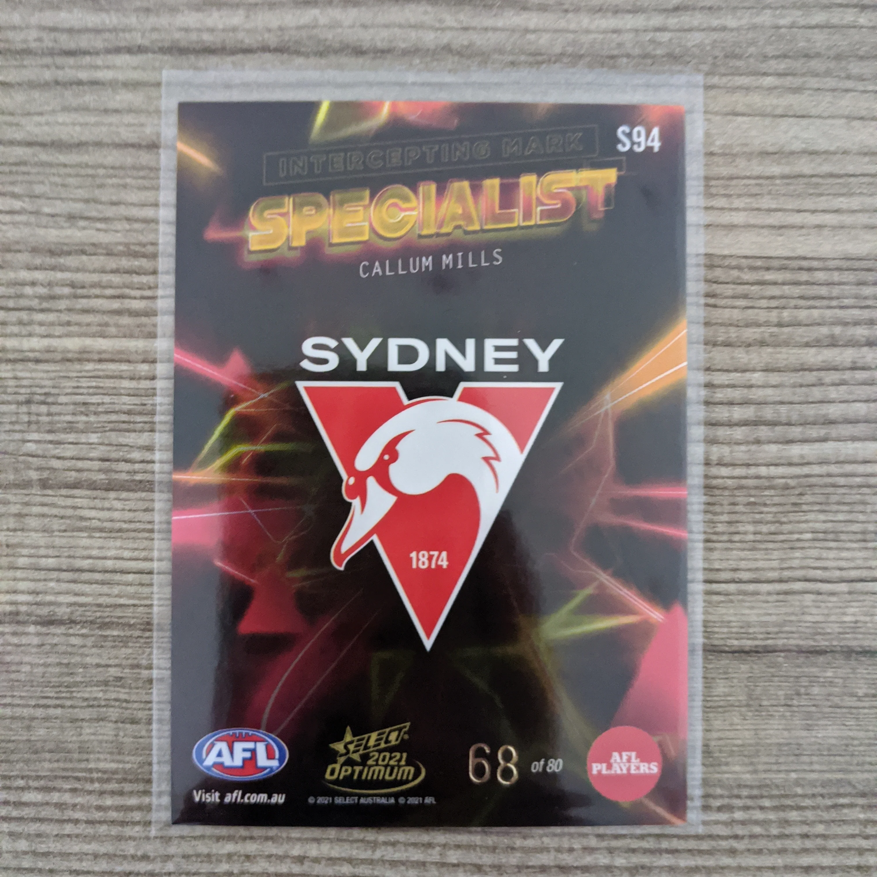 2021 AFL Select Optimum Specialist Callum Mills Sydney. - Image 2