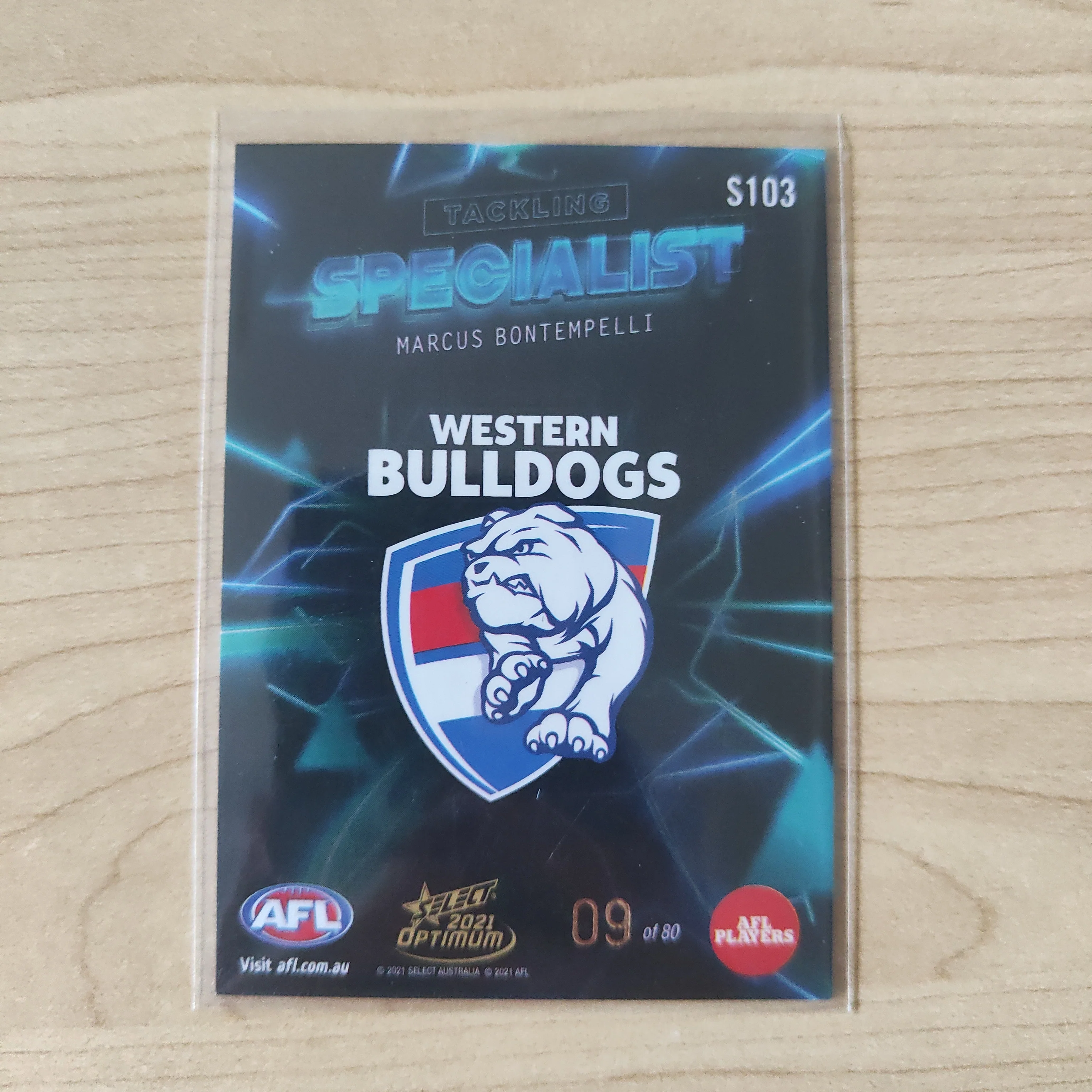 2021 AFL Select Optimum Specialist Marcus Bontempelli Western Bulldogs LOW NUMBER No.09/80 - Image 2