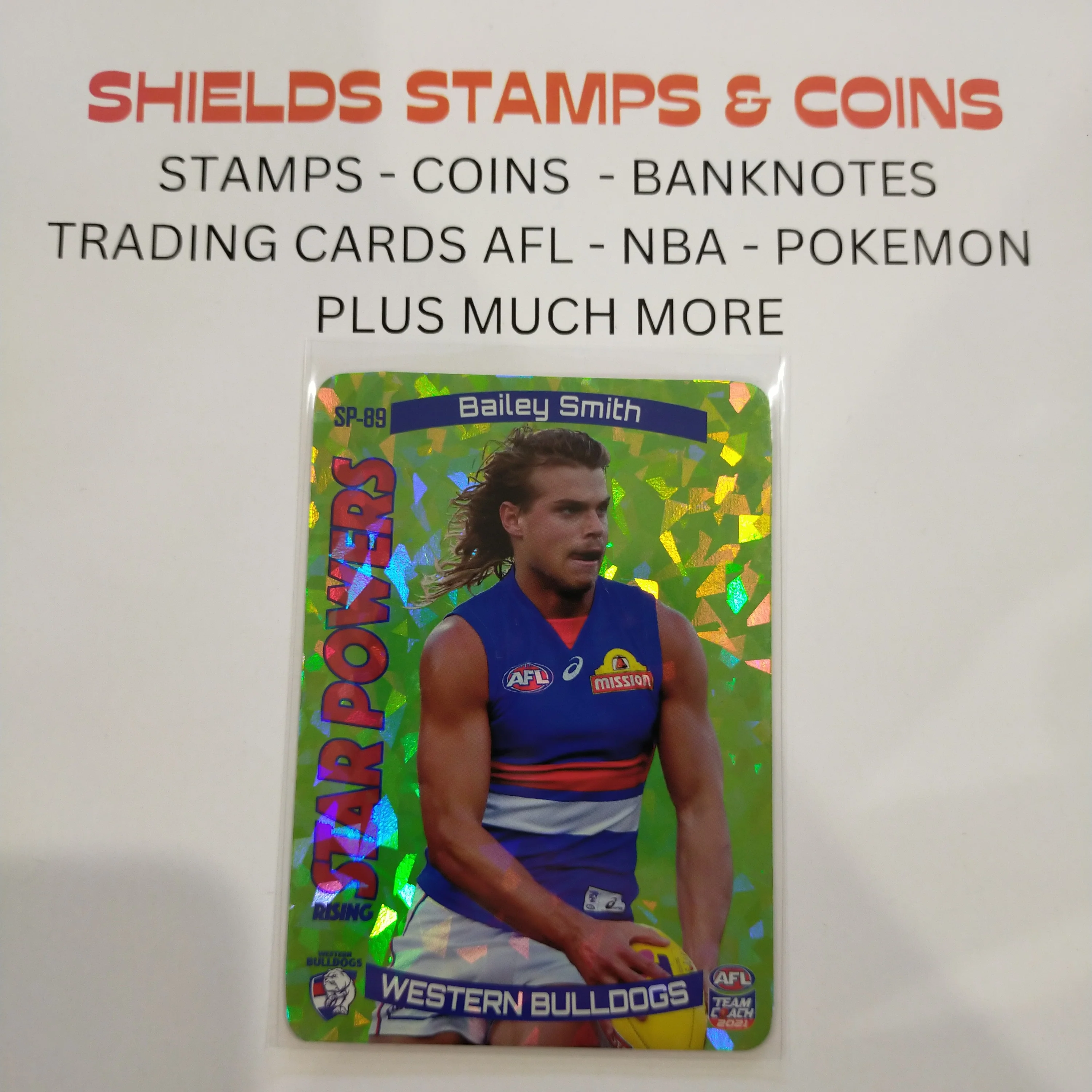 2021 AFL Teamcoach Green Star Powers Bailey Smith Western Bulldogs SP-89