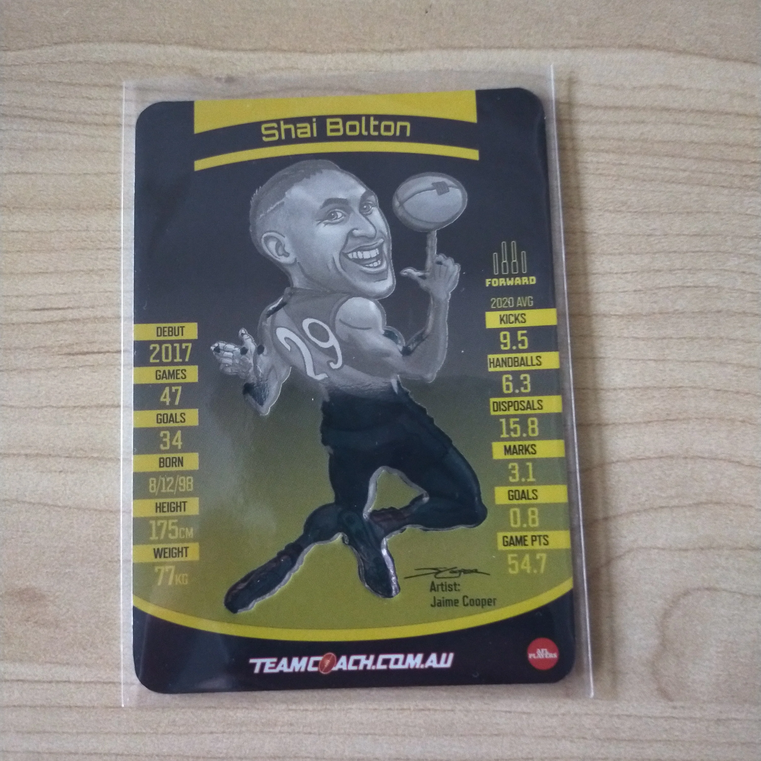 2021 AFL Teamcoach Magic Wildcard Shai Bolton Richmond MW-14 - Image 2