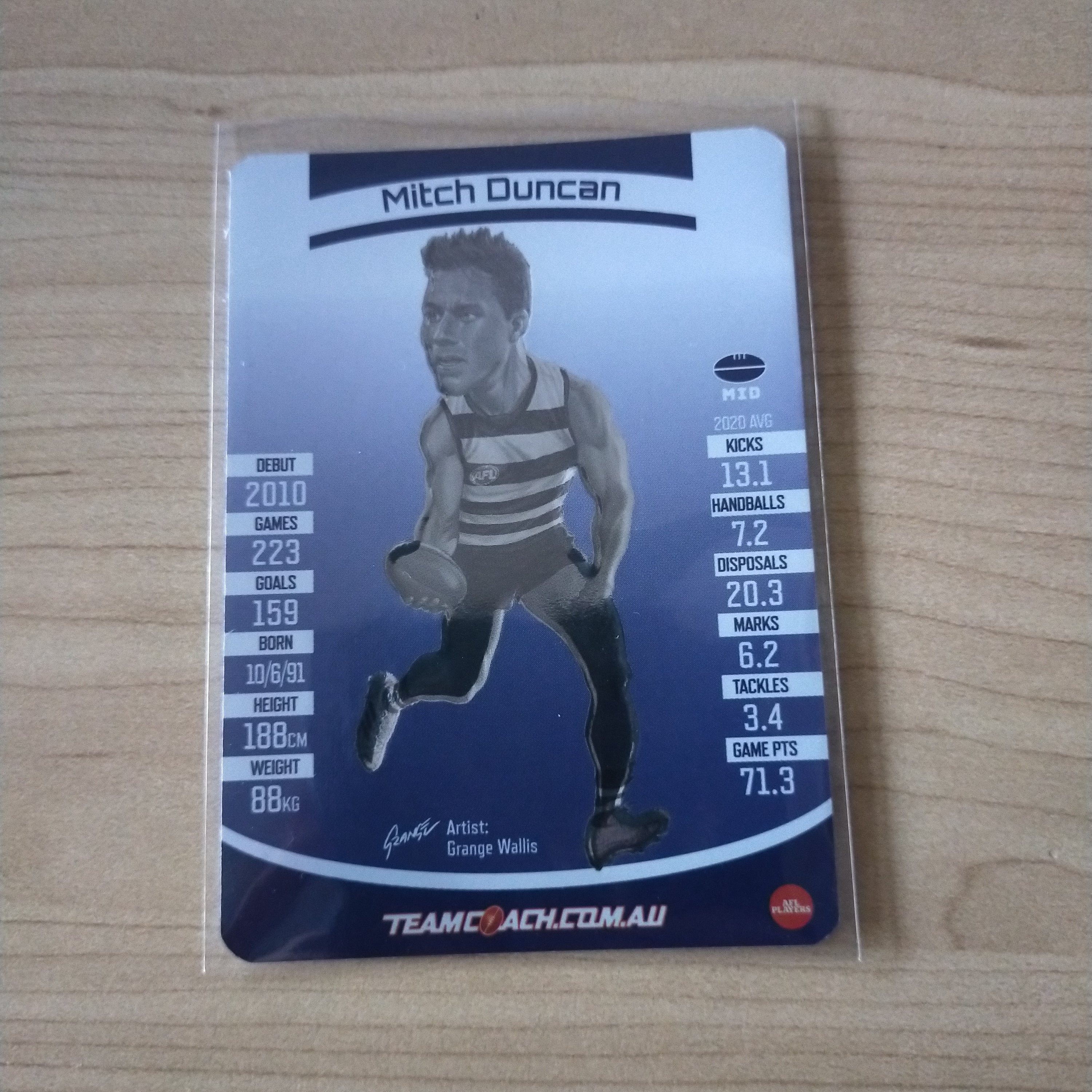 2021 AFL Teamcoach Star Wildcard Mitch Duncan Geelong SW-07 - Image 2
