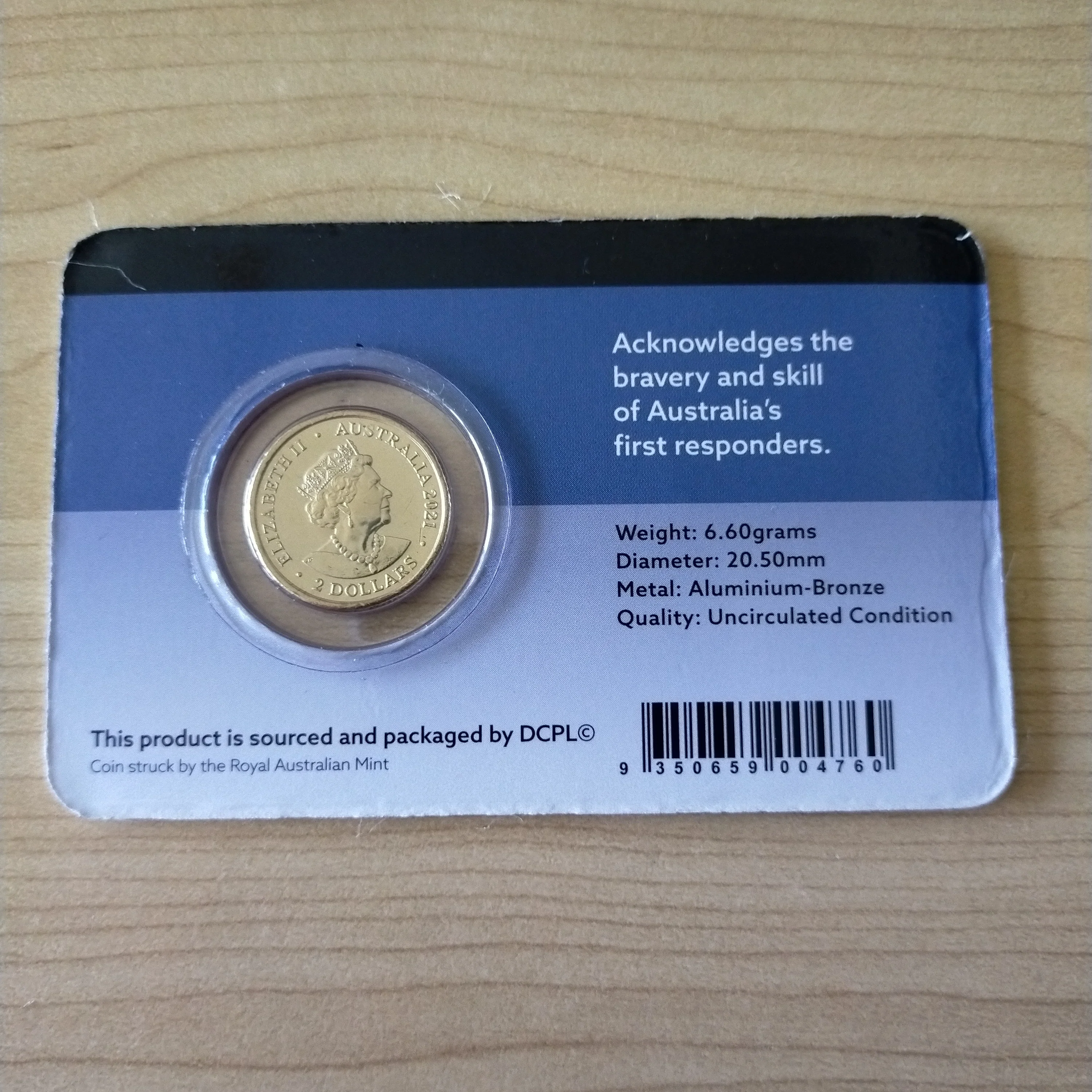 Australia 2021 $2 Ambulance Services Downies Carded Uncirculated Coin - Image 2