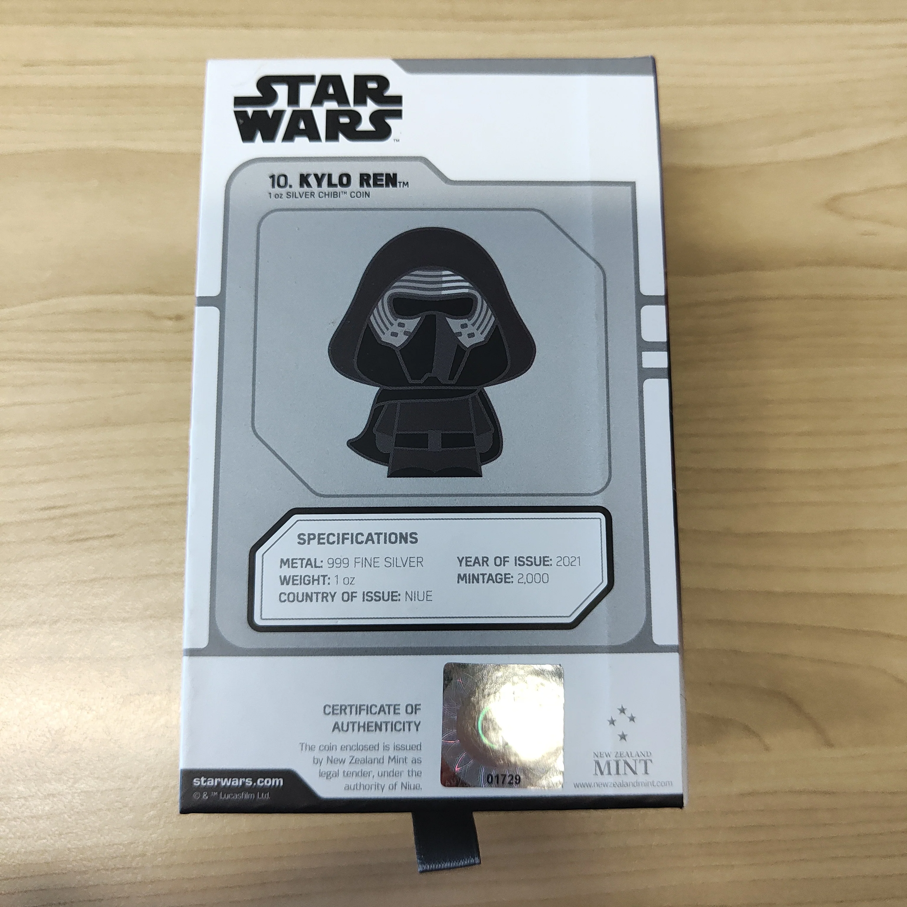 Niue 2021 New Zealand Mint $2 Star Wars Kylo Ren 1oz .999 Silver Coin - Image 4
