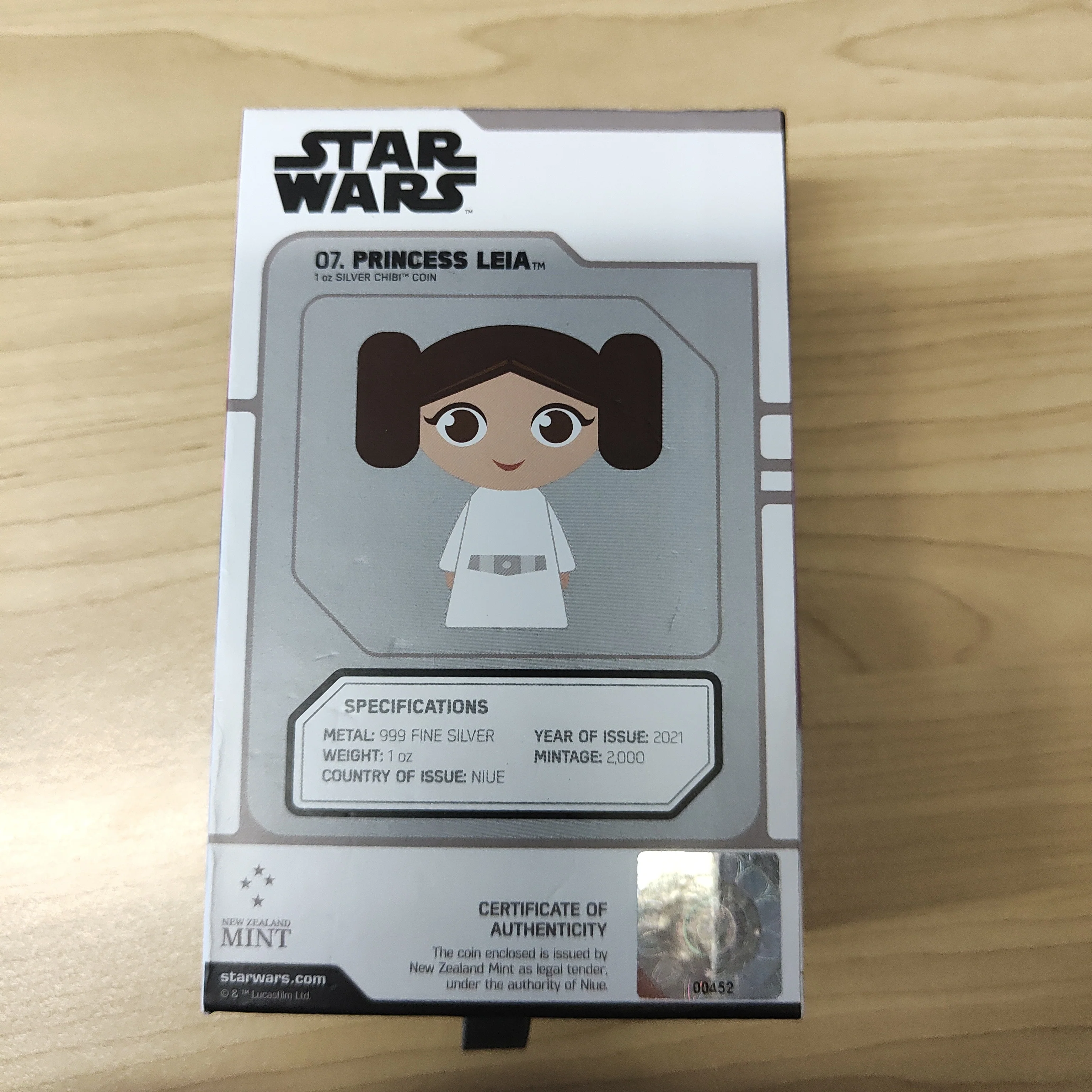 Niue 2021 New Zealand Mint $2 Star Wars Princess Leia 1oz .999 Silver Coin - Image 4