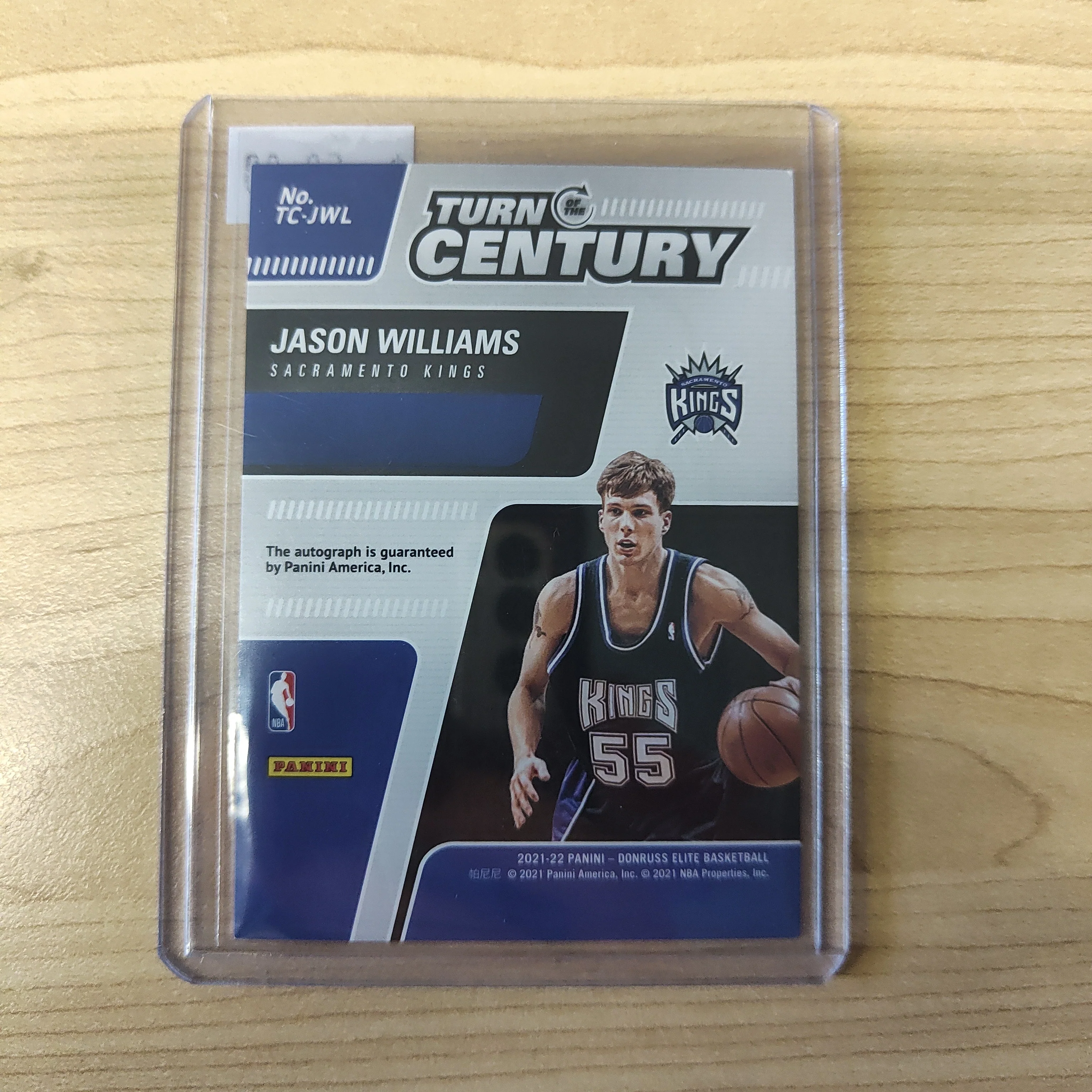 2021 Panini Turn of the Century Signature Jason Williams  NBA Basketball Card - Image 2