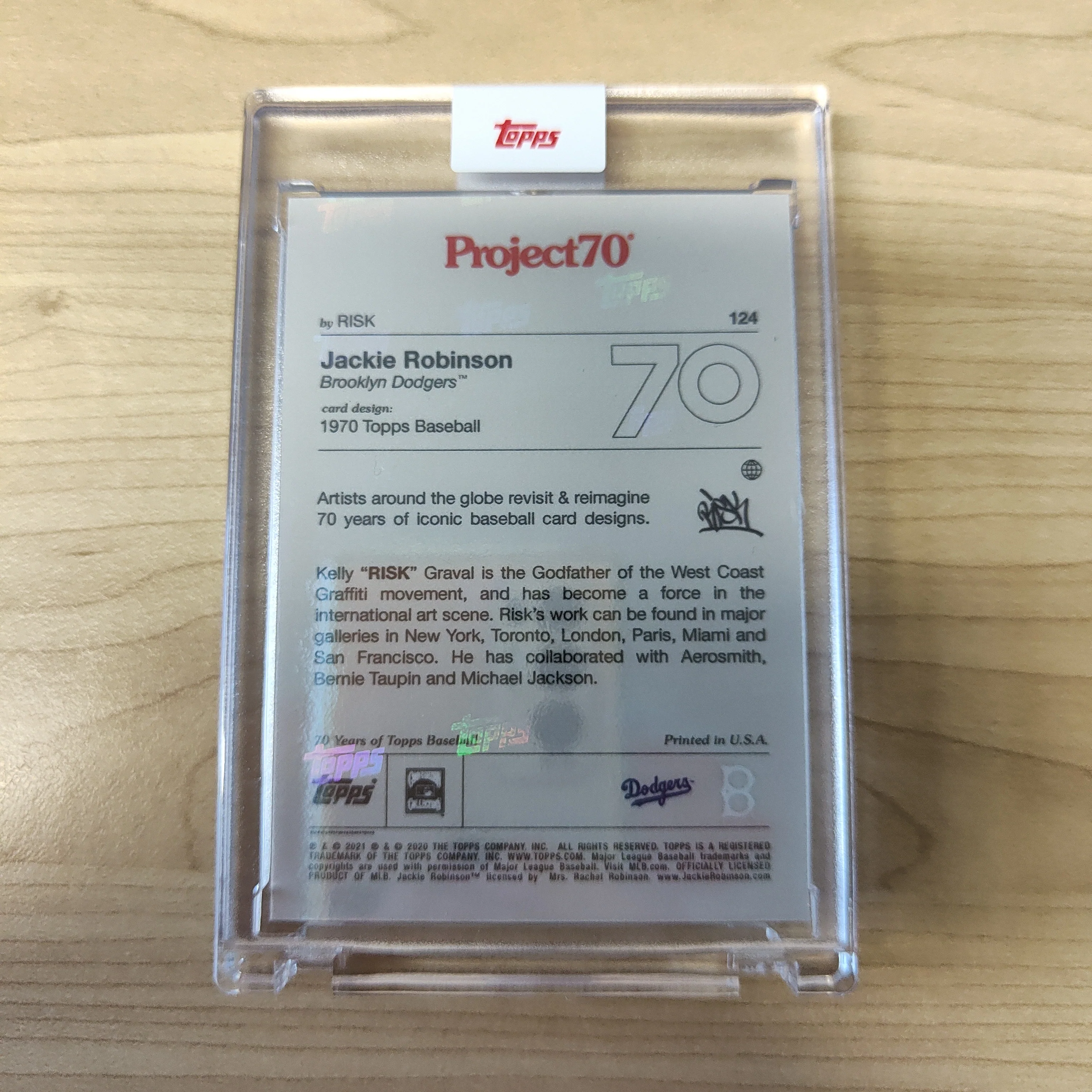2021 Topps Project 70 Jackie Robinson Card #124 Artist RISK Baseball Card - Image 2