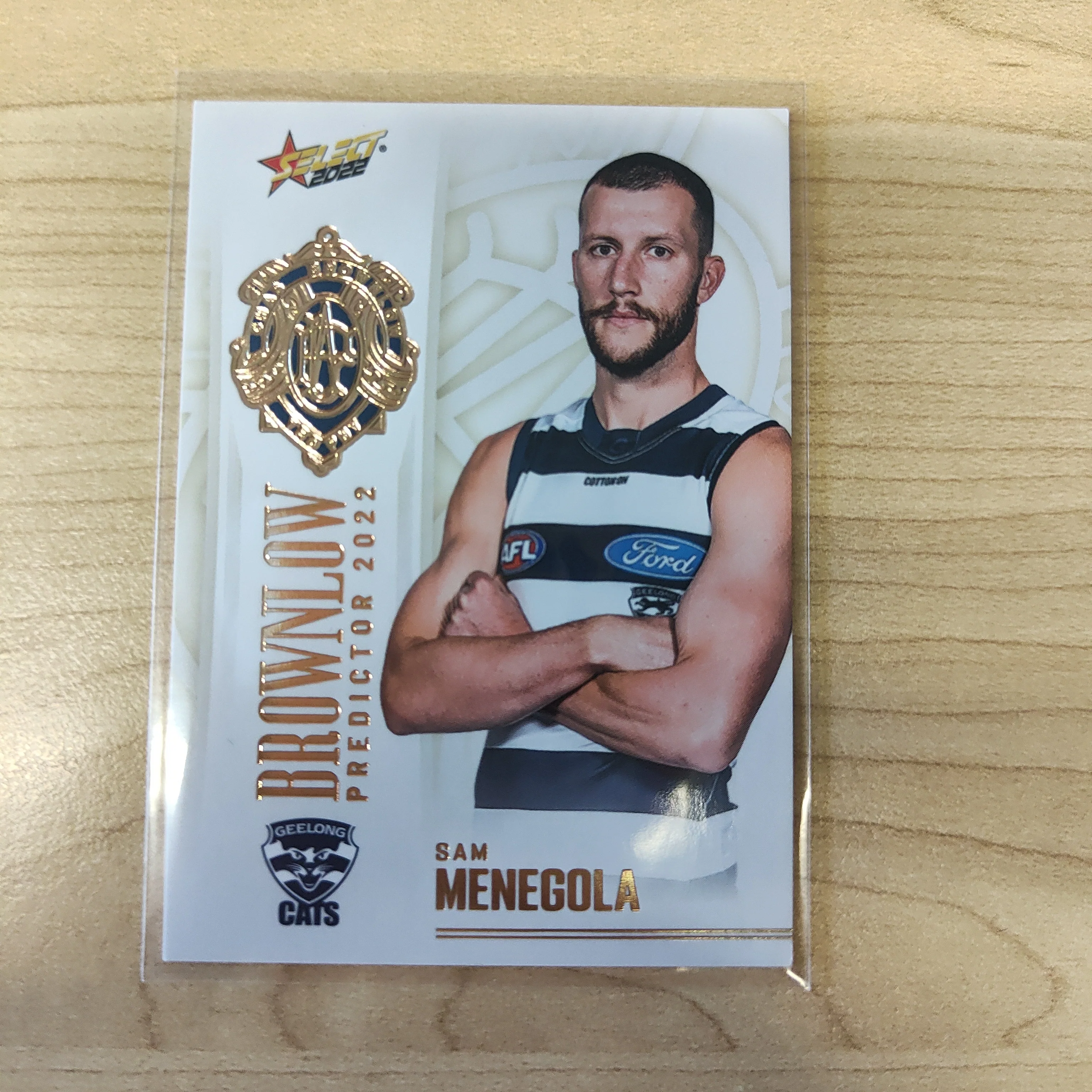 2022 AFL Footy Stars Brownlow Predictor Gold Sam Menegola Geelong 155/185