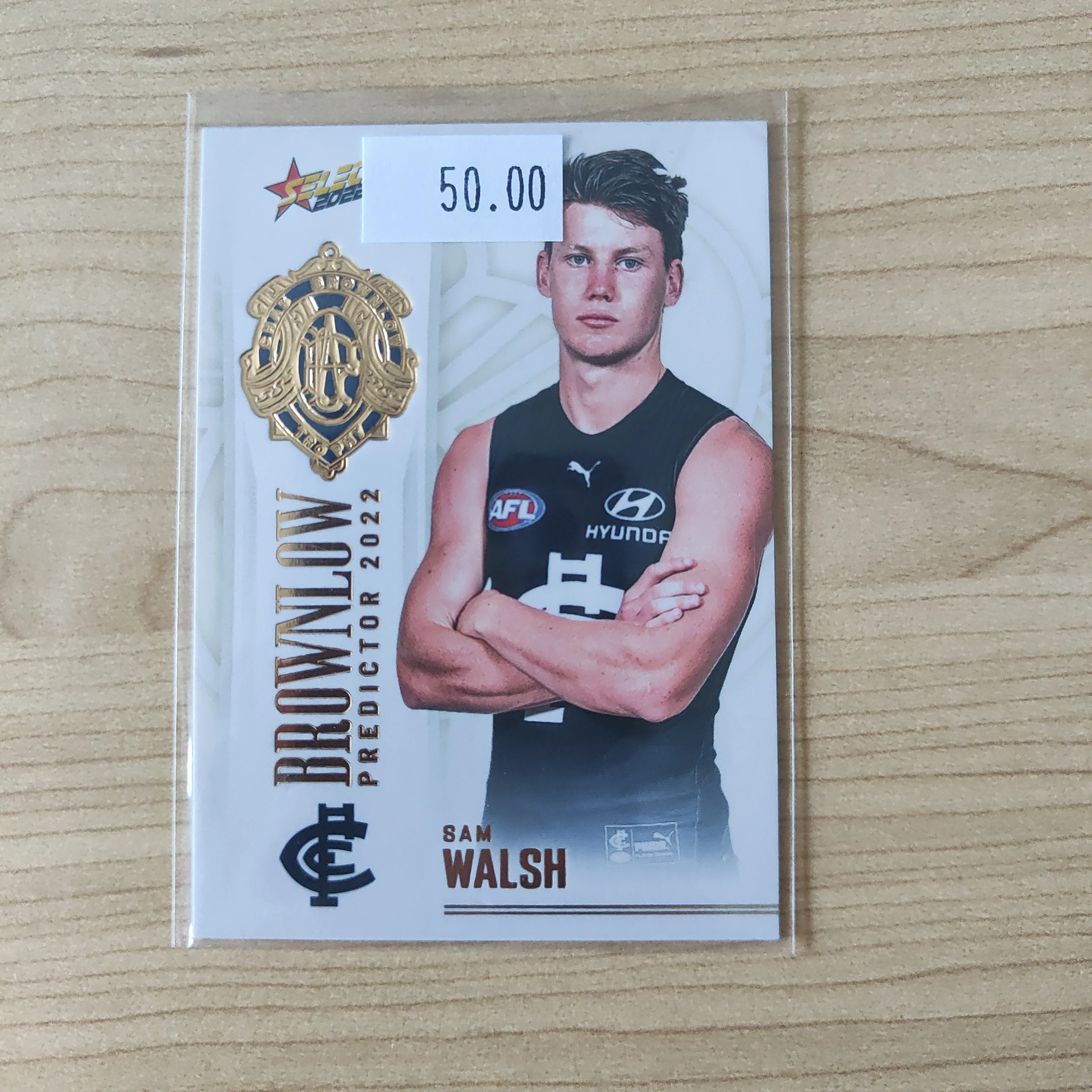 2022 AFL Footy Stars Brownlow Predictor Gold Sam Walsh 058/185