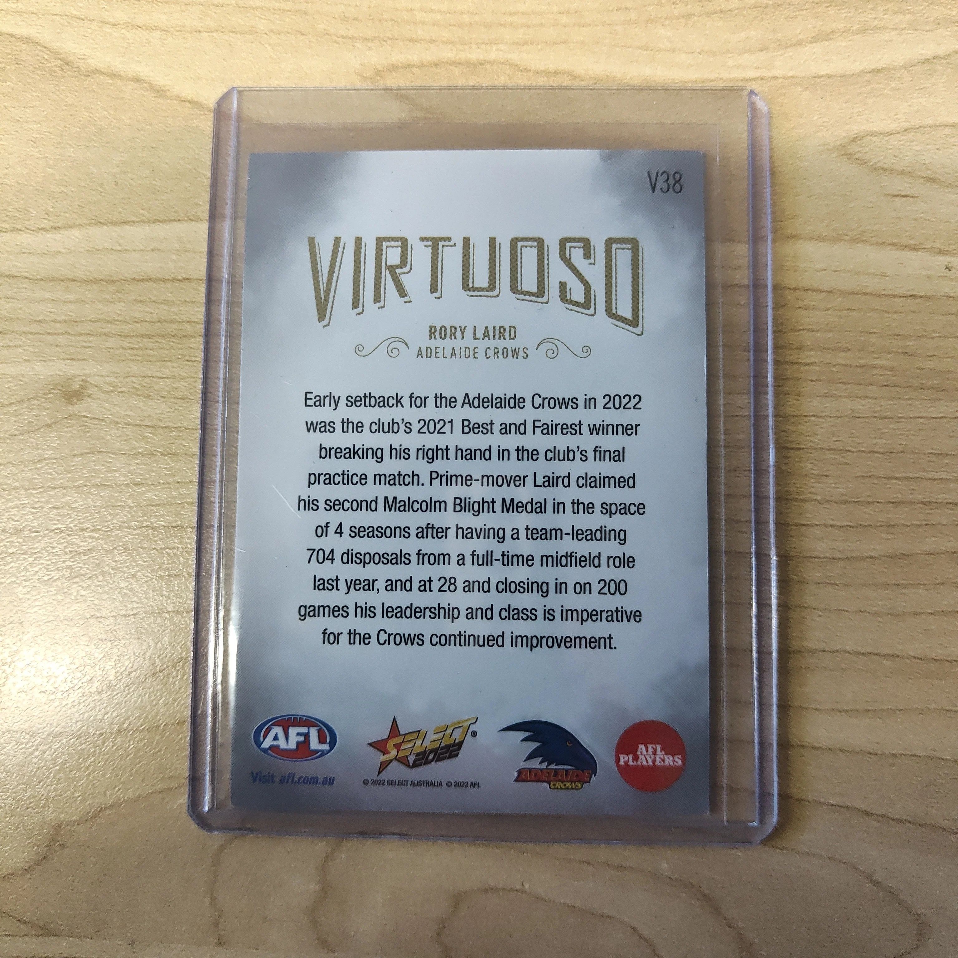 2022 AFL Footy Stars Virtuoso Rory Laird Adelaide 62/70 - Image 2