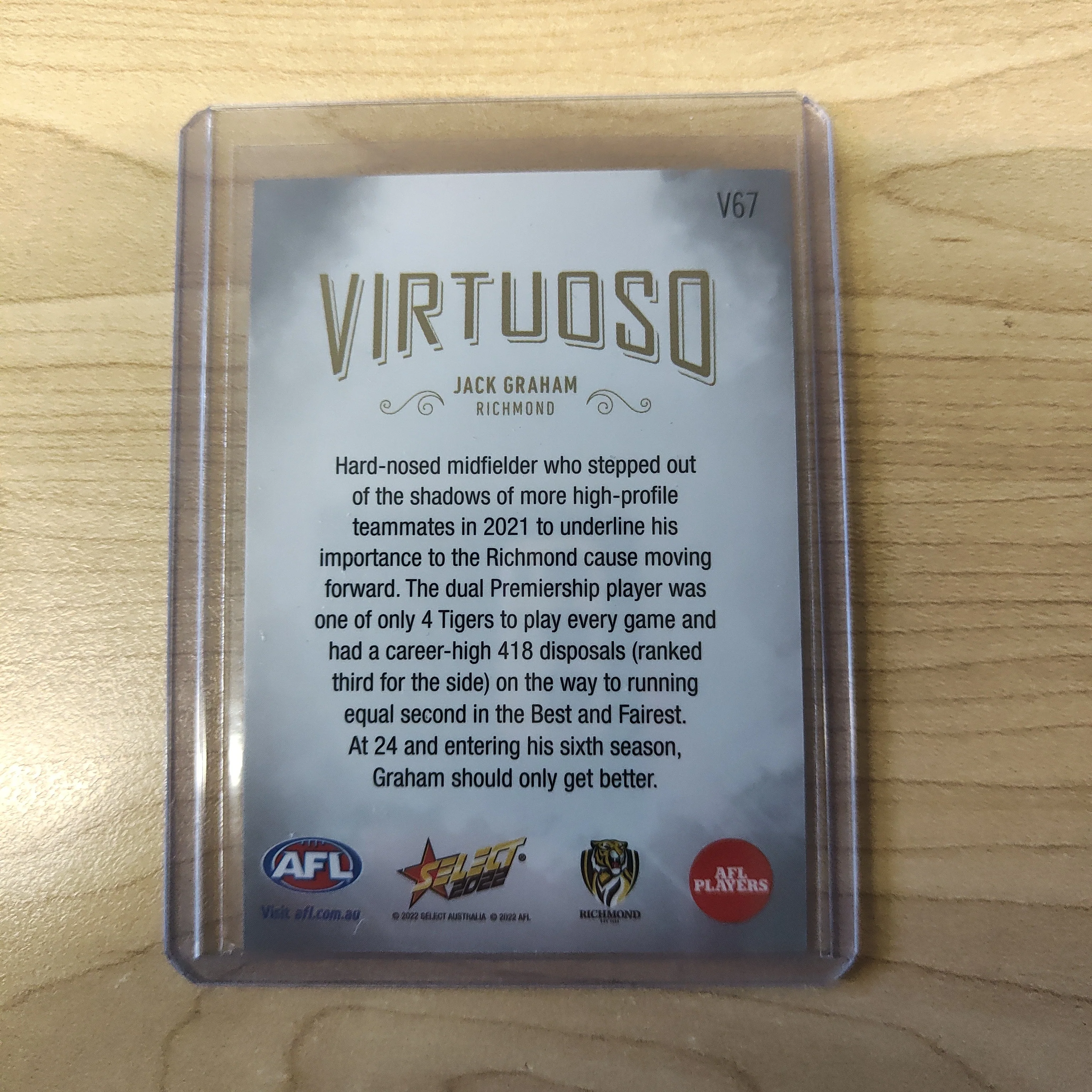 2022 AFL Footy Stars Virtuoso Jack Graham Richmond 15/70 - Image 2