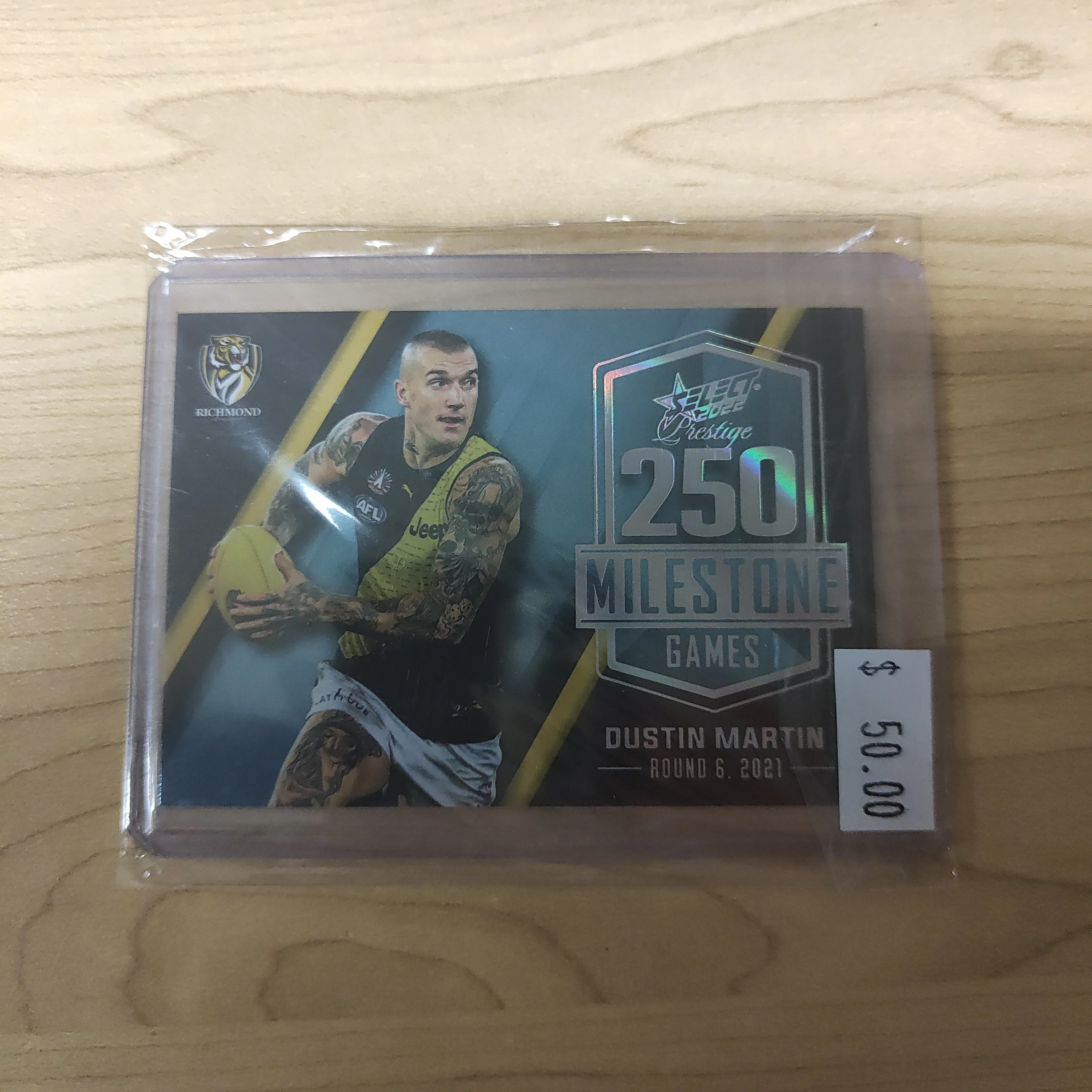 2022 AFL Select Prestige 250 Game Milestone Dustin Martin Richmond No.071/195