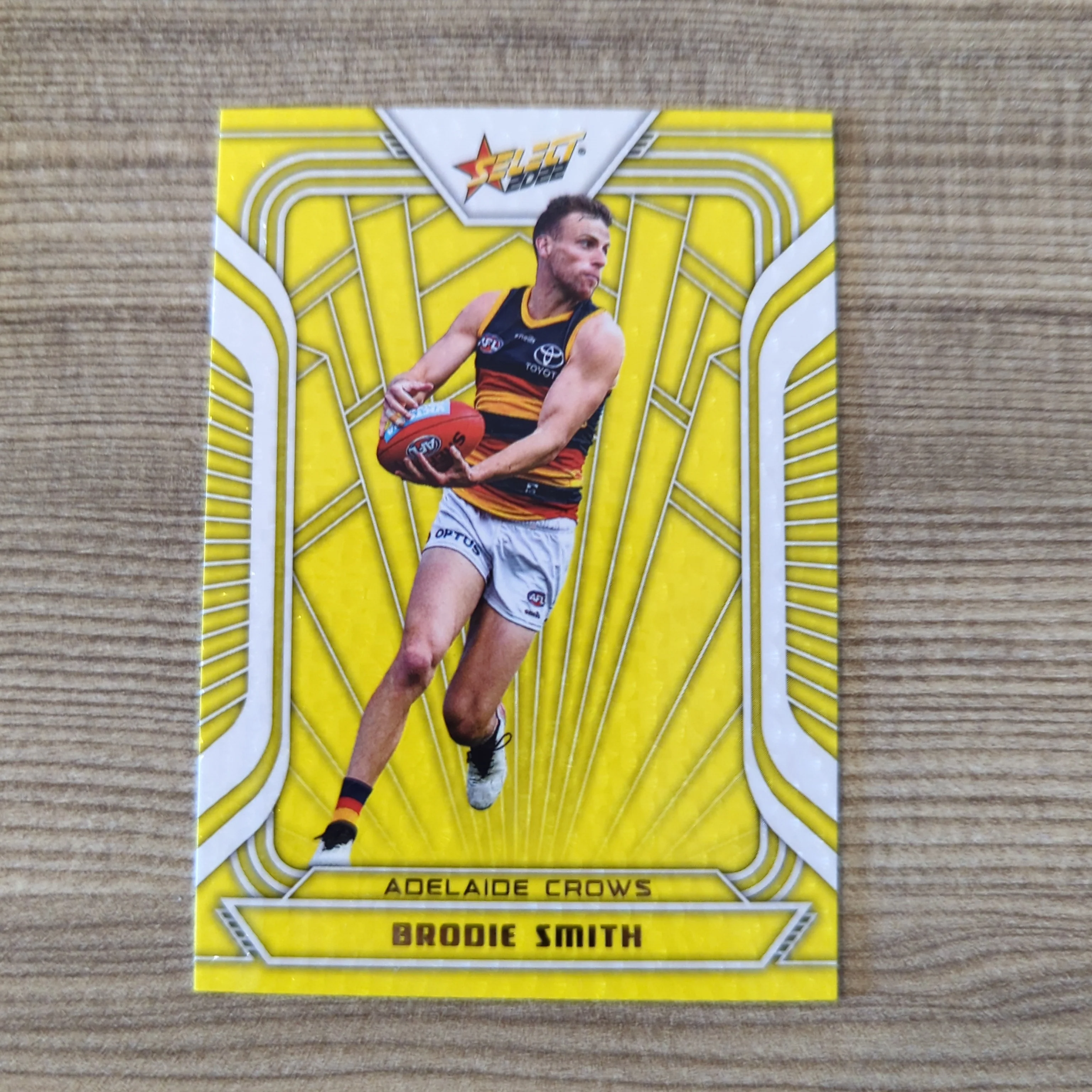 2022 AFL Select Footy Stars Fractured Yellow Brodie Smith Adelaide