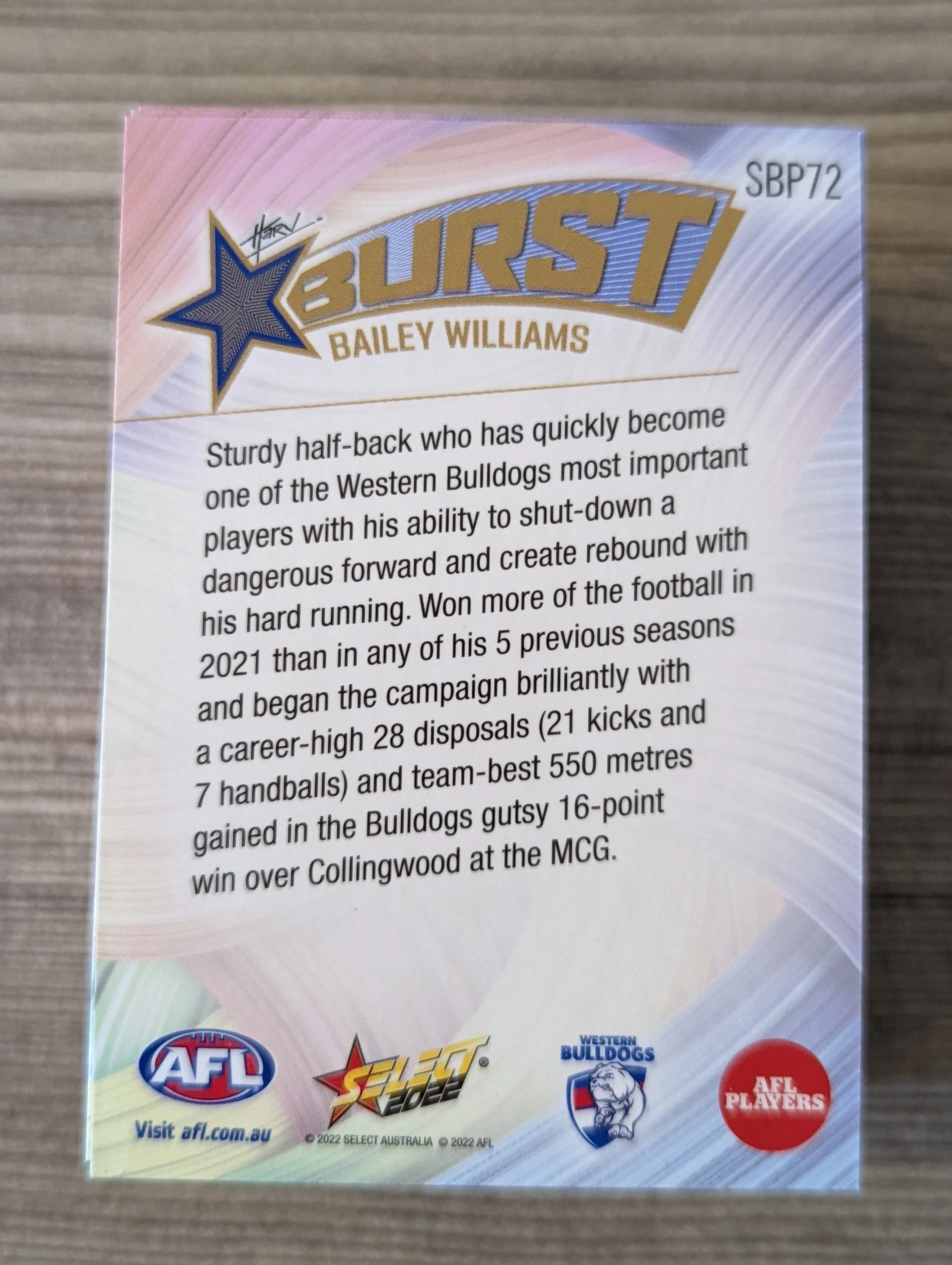 2022 AFL Select Footy Stars Painted Starburst Complete Set - Image 2