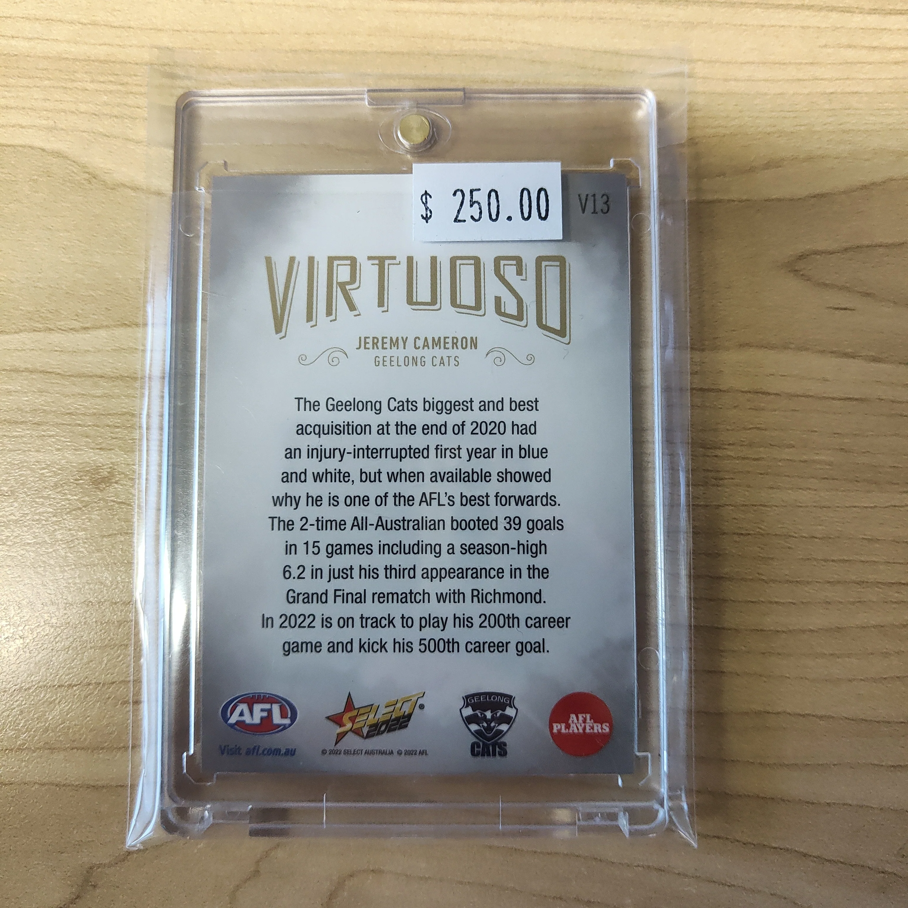 2022 AFL Select Footy Stars Virtuoso Jeremy Cameron Geelong 42/70 - Image 2