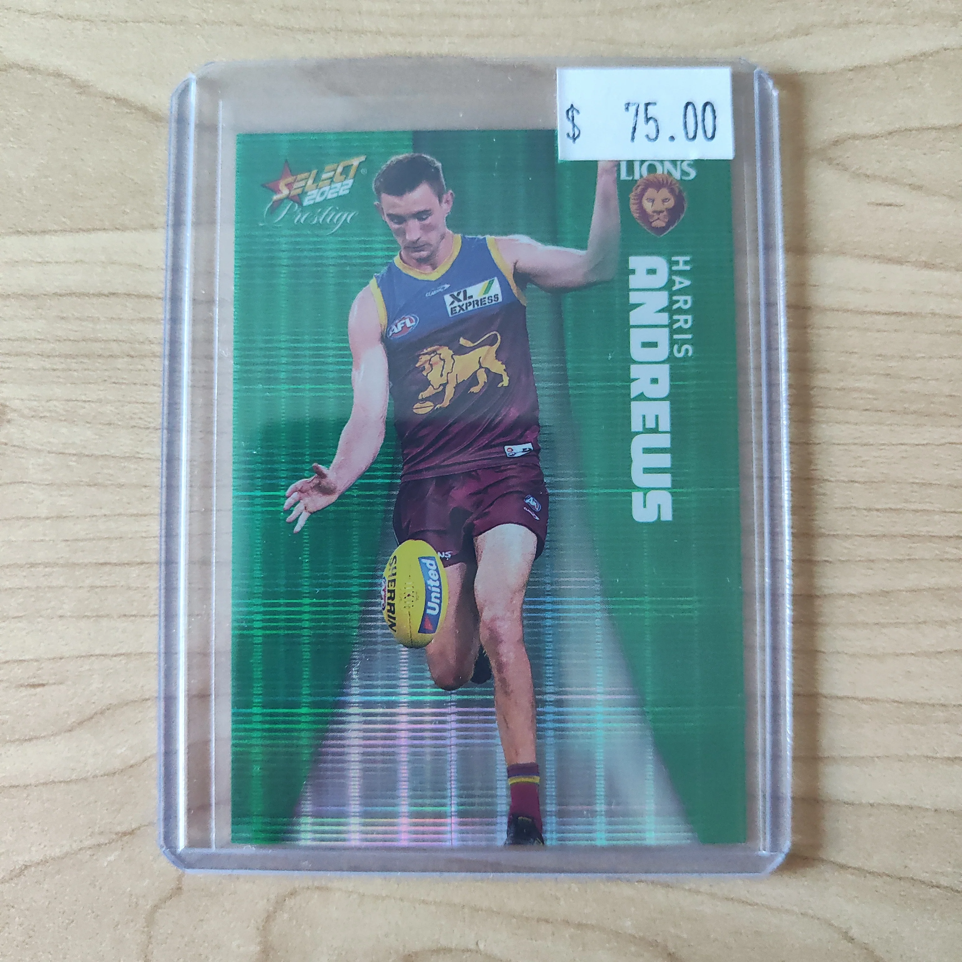 2022 AFL Select Prestige Green Parallel Harris Andrews Brisbane LOW NUMBER No.03/60