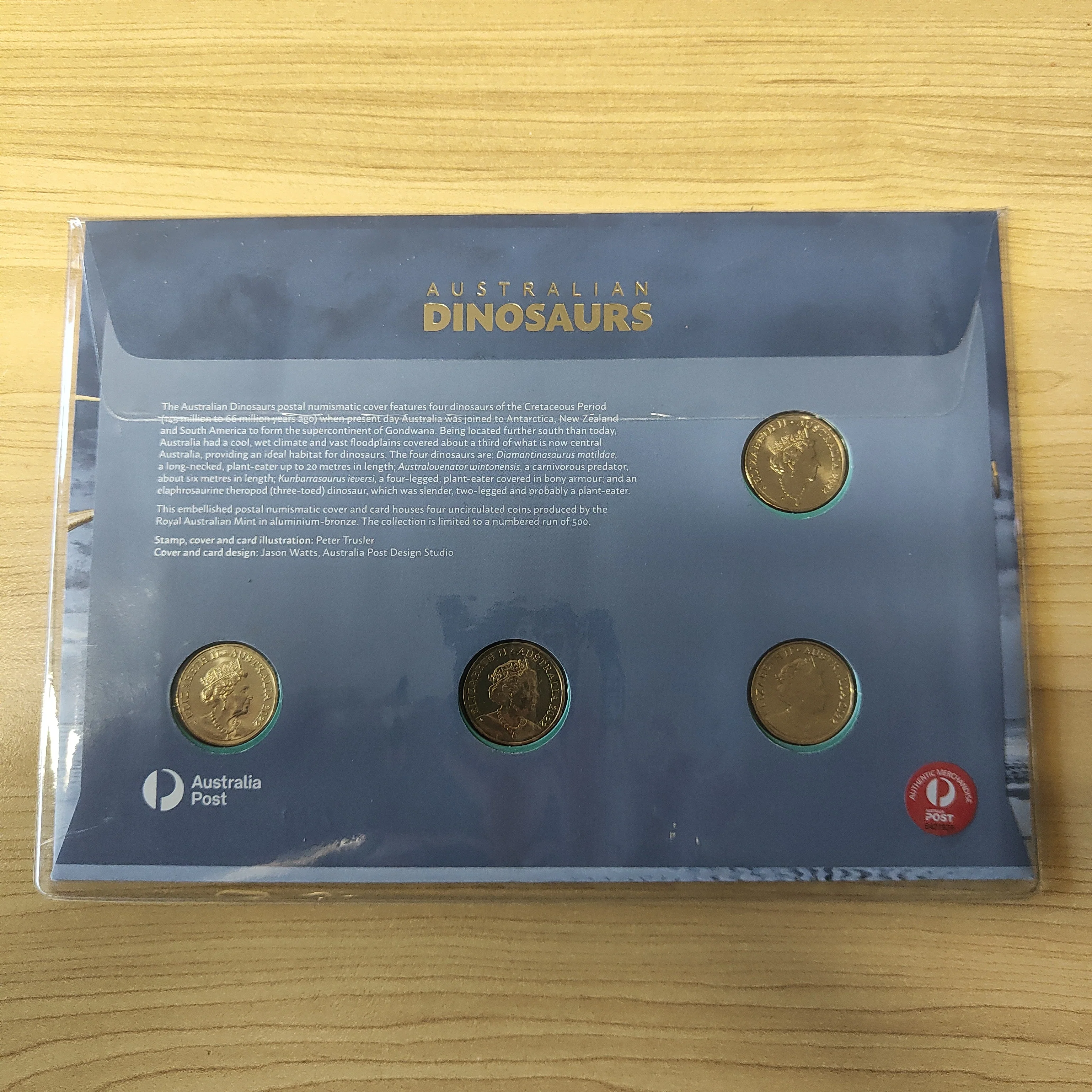 2022 Australia $1 Australian Dinosaurs PNC Limited Edition Overprinted 347/500 - Image 2