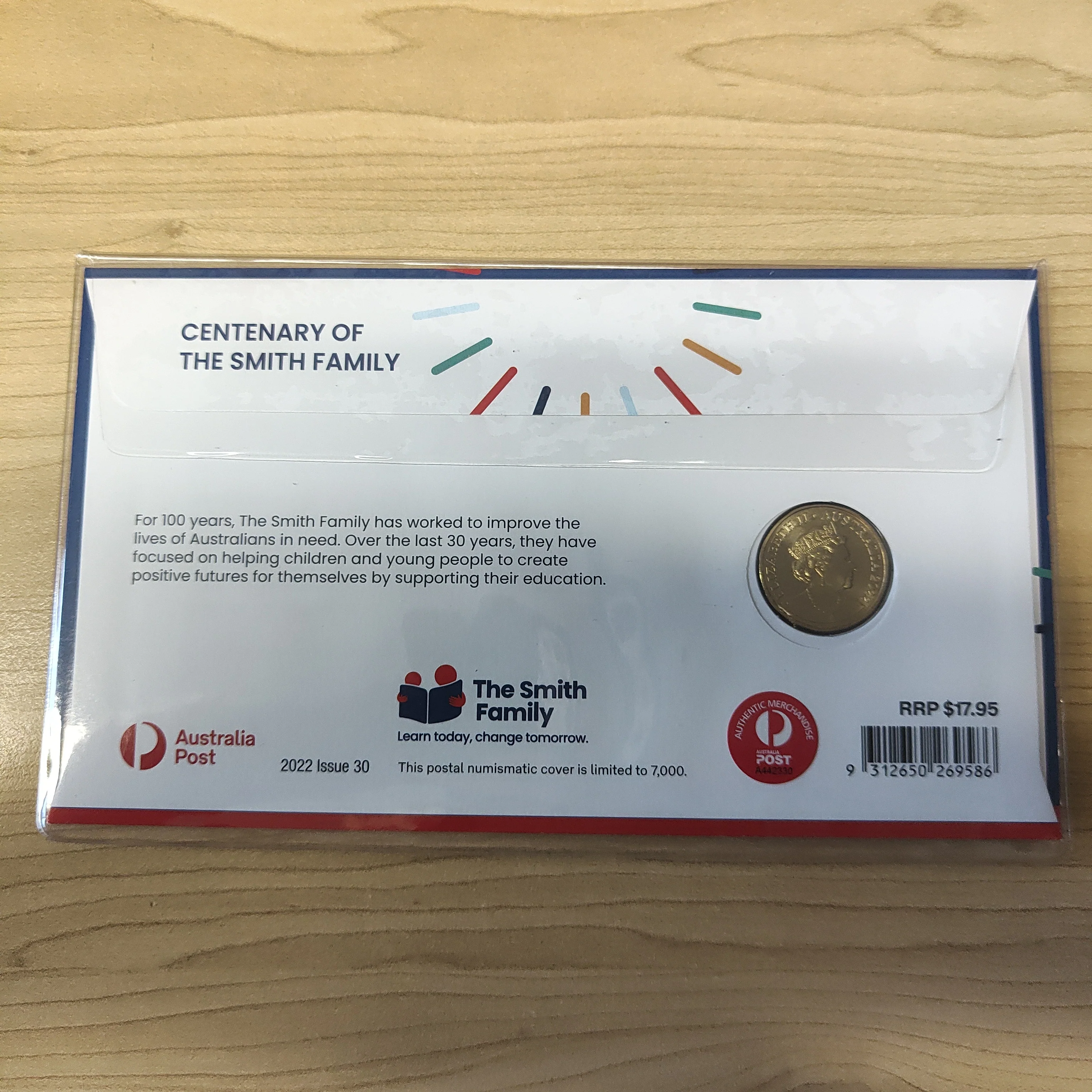 2022 Australia Post $1 Centenary of the Smith Family PNC - Image 2