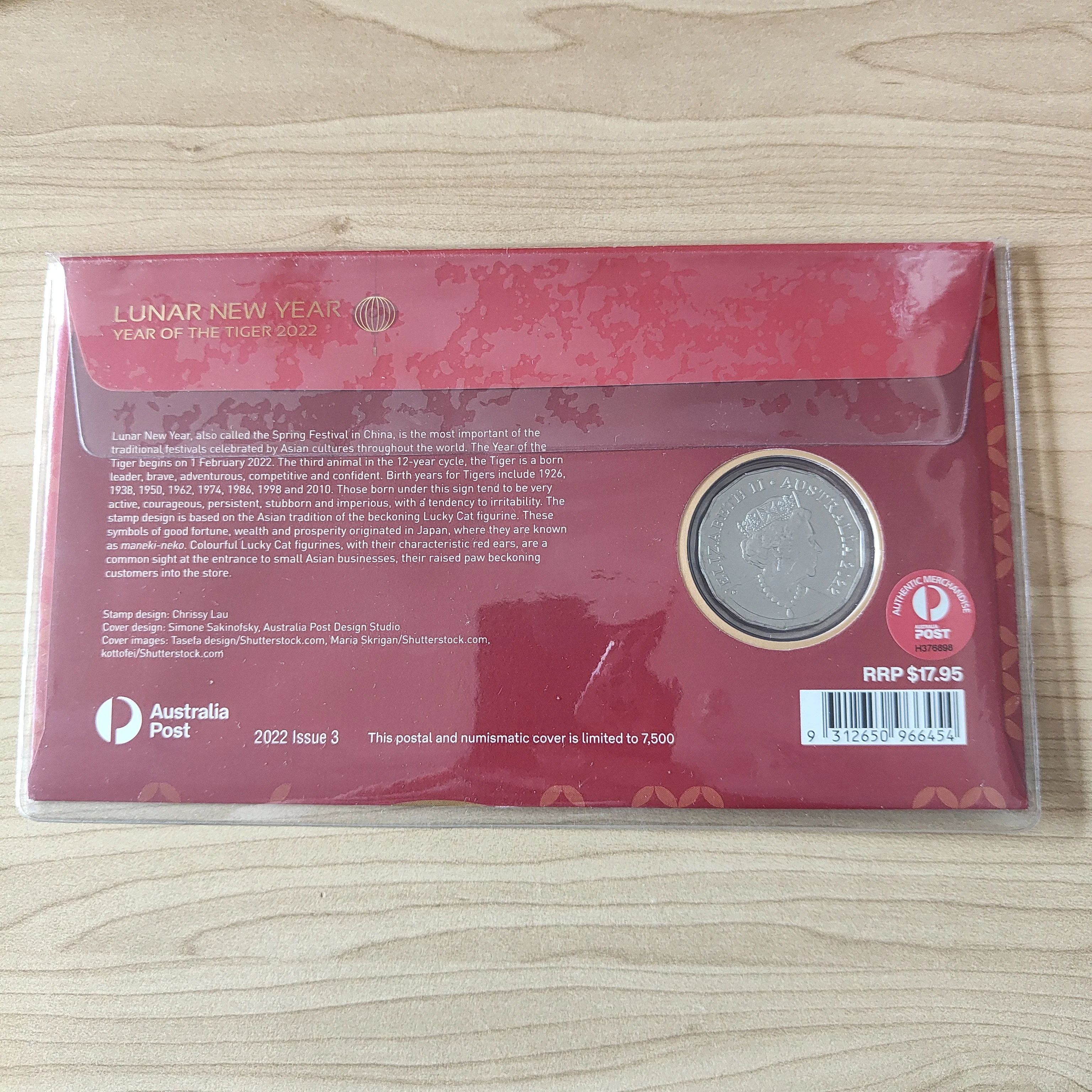 2022 Australia Post Lunar New Year Year of the Tiger 50c Coin PNC - Image 2