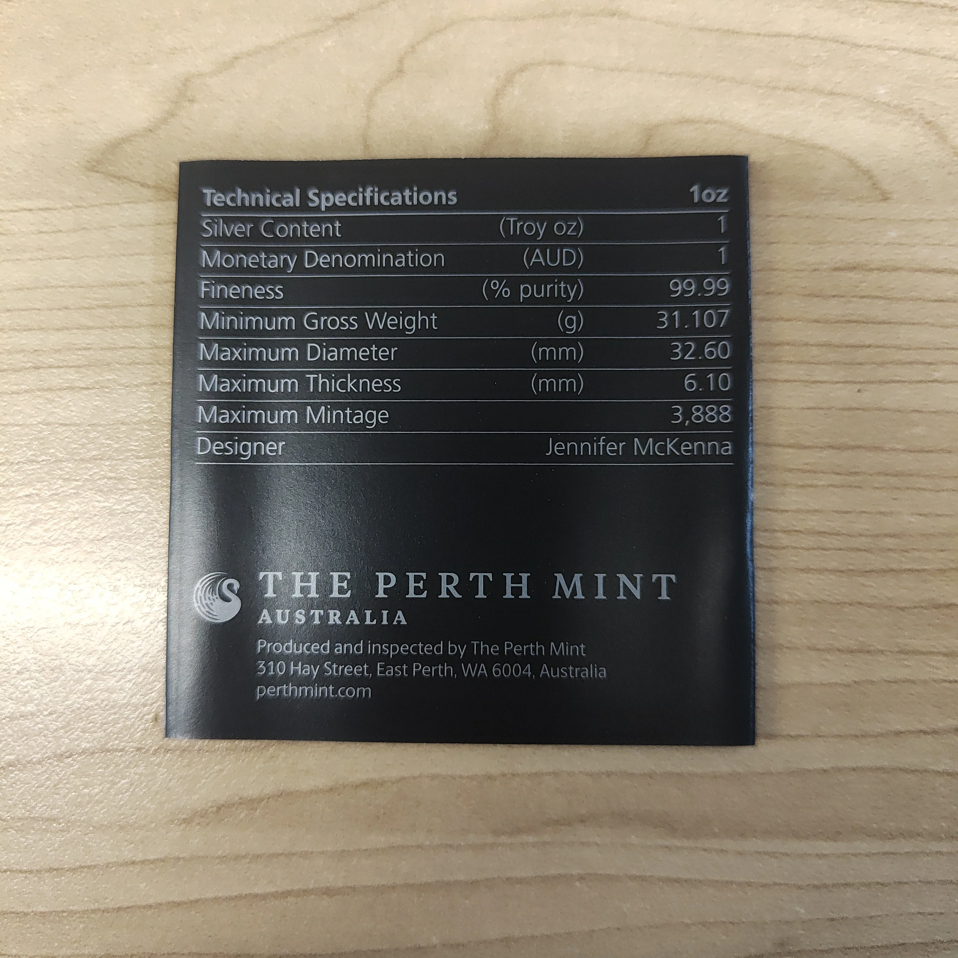 2022 Perth Mint Australian Lunar Series III Year of the Tiger $1 1oz Silver High Relief Coin - Image 5