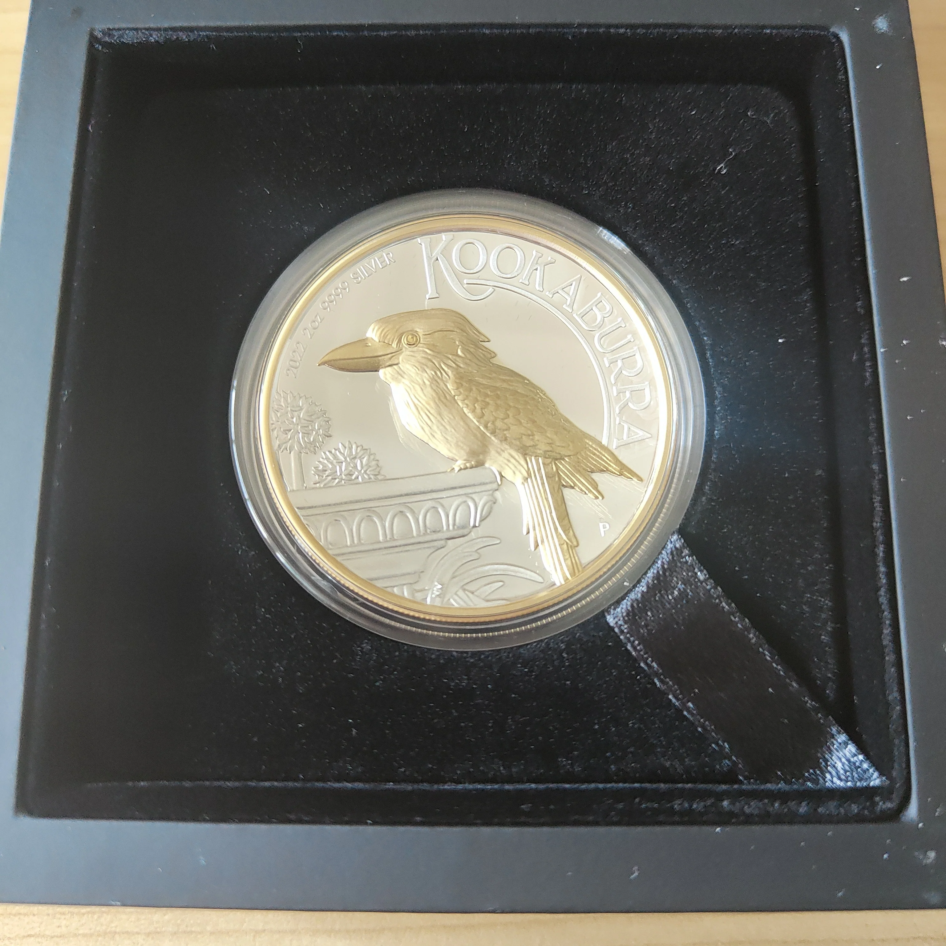 2022 Perth Mint Kookaburra $2 2oz Silver High Relief Gilded Coin - Image 2