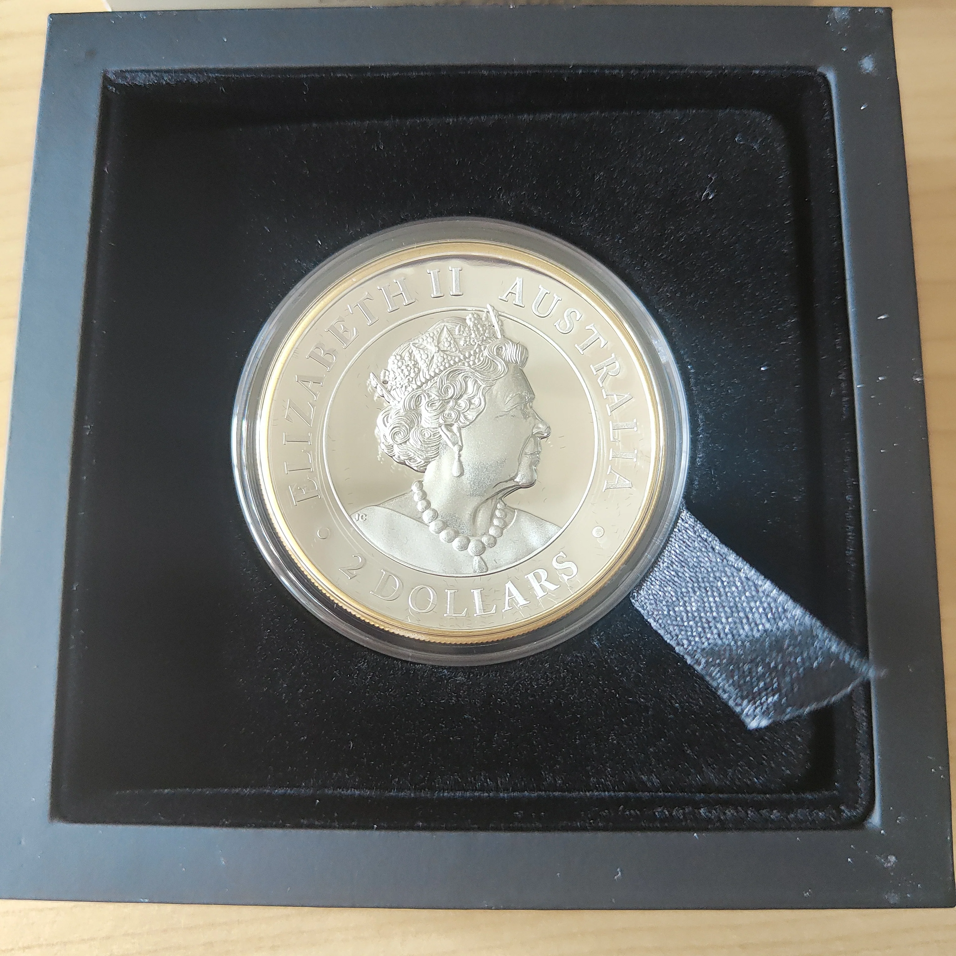 2022 Perth Mint Kookaburra $2 2oz Silver High Relief Gilded Coin - Image 3