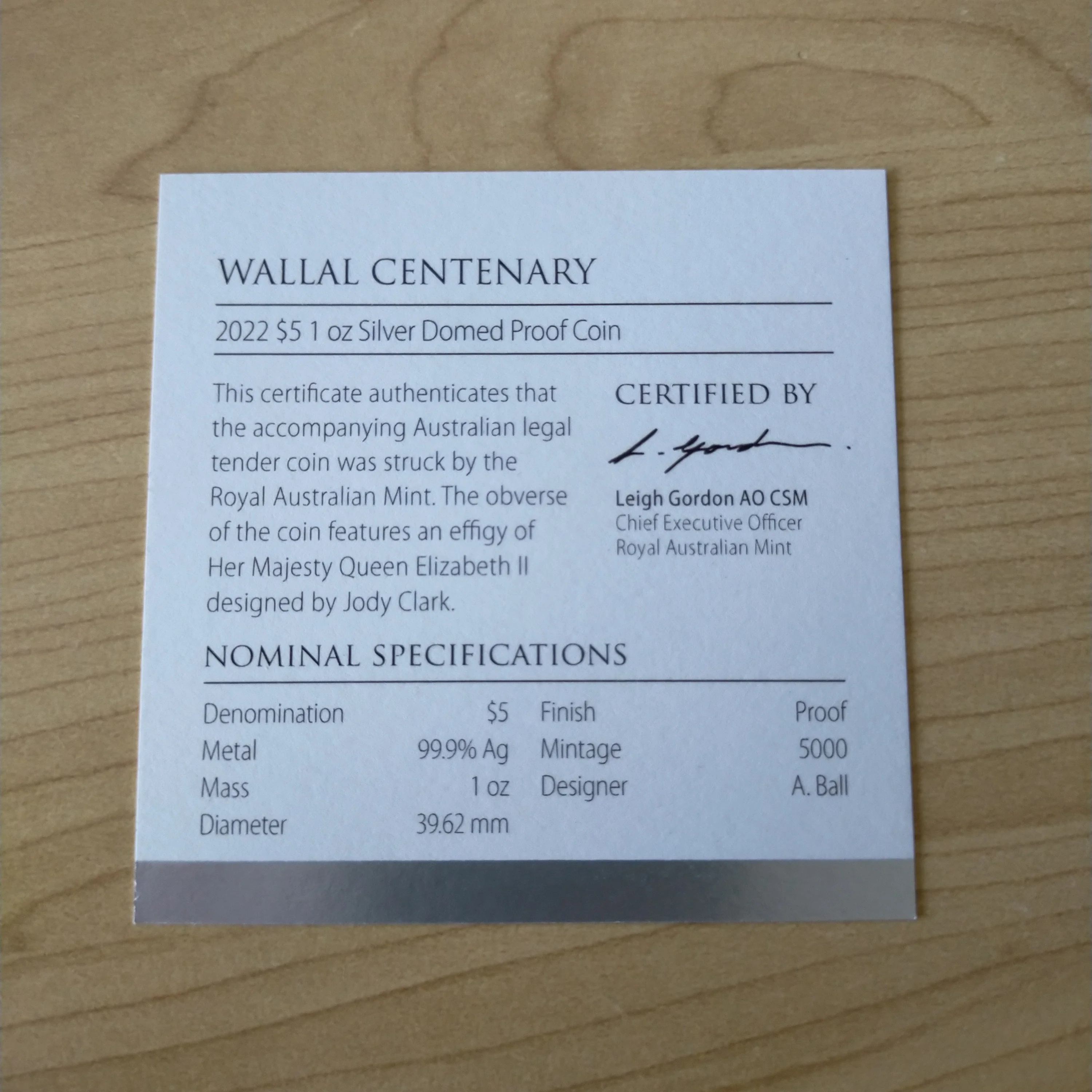 Australia 2022 RAM $5 Wallal Centenary Tests Einstein's Theory 1 oz Silver Domed Proof Coin - Image 4