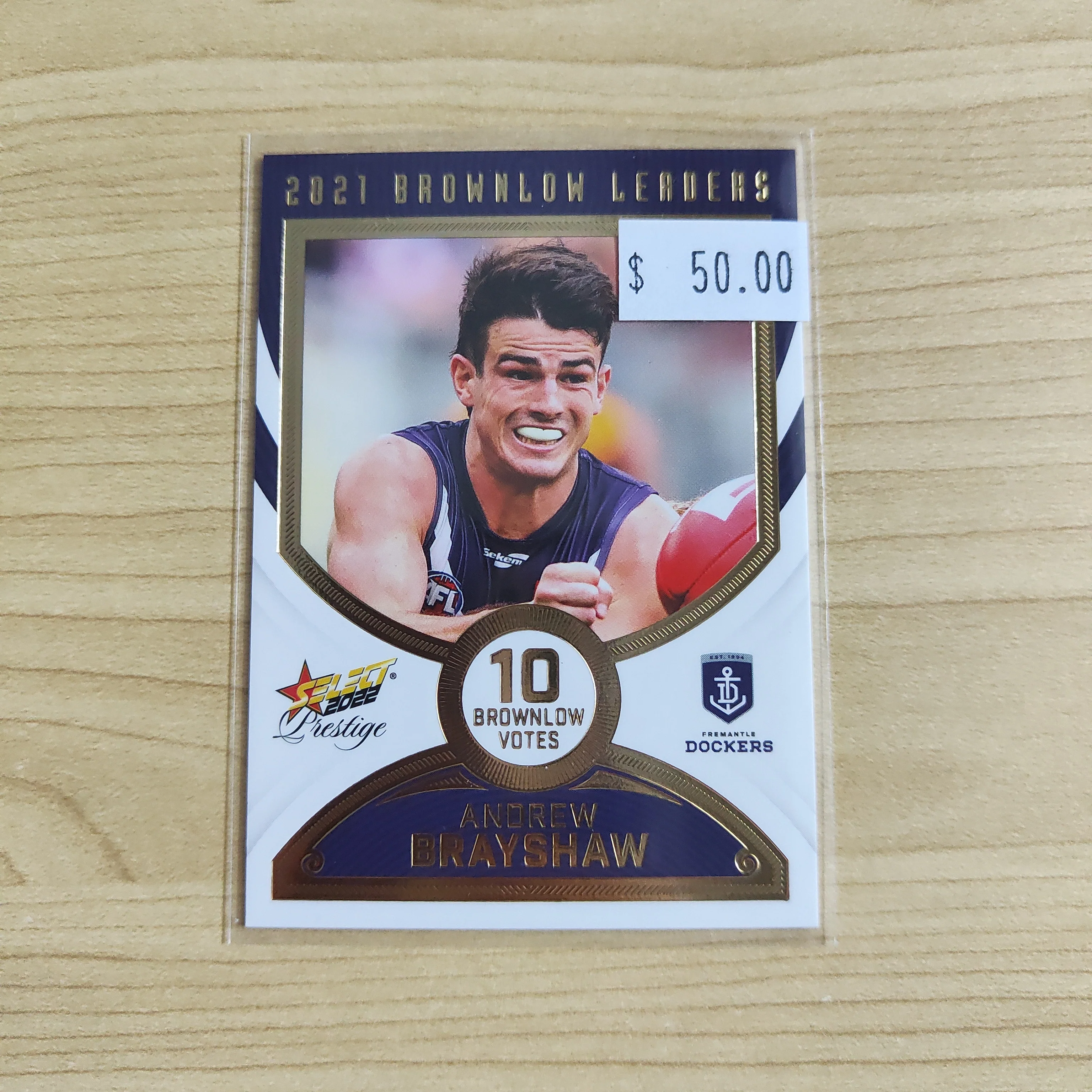 2022 Select Prestige Brownlow Leaders Andrew Brayshaw Fremantle LOW NUMBER 02/80