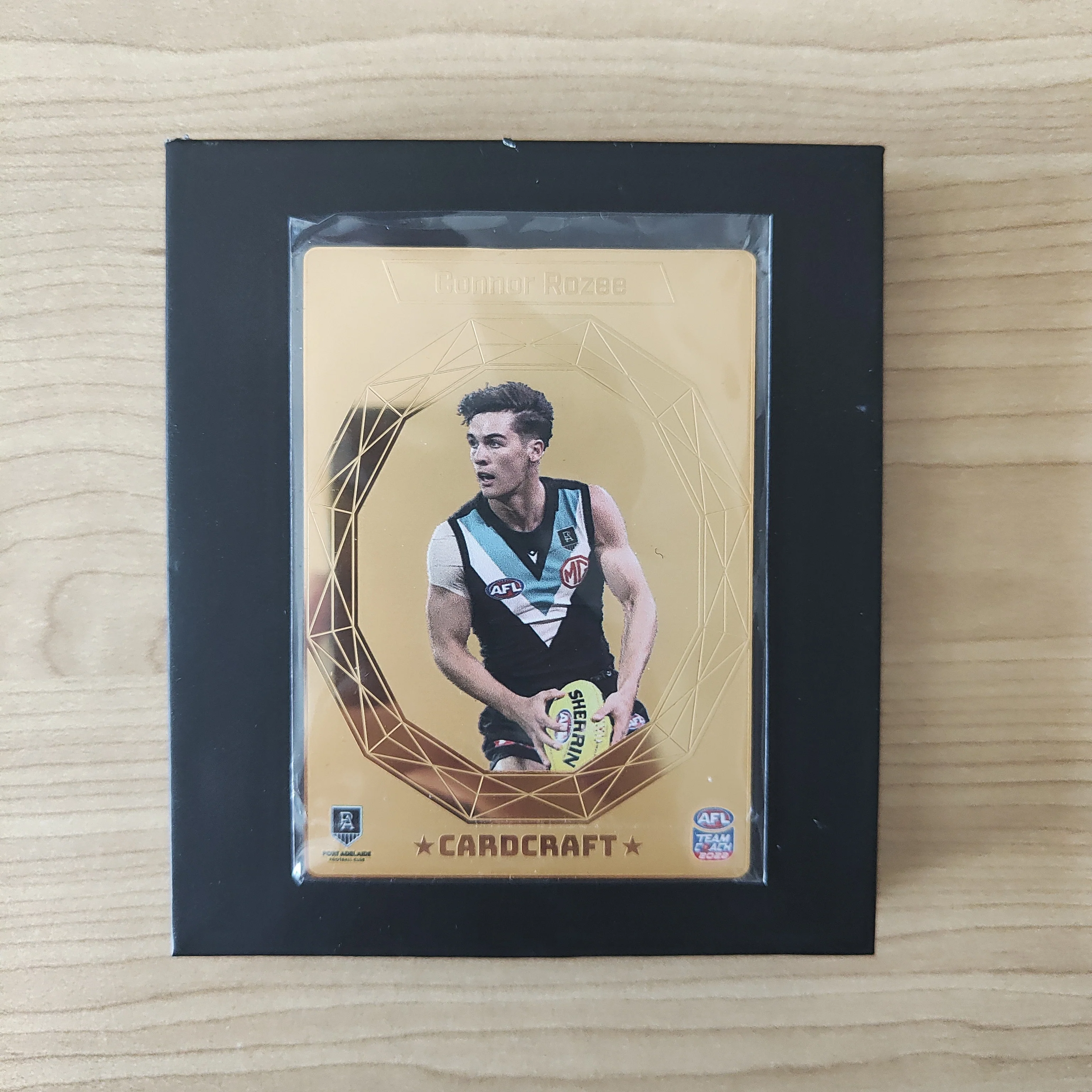 2022 Teamcoach Card Craft Connor Rozee Port Adelaide Complete Set of 4 Cards + Redeemed 24k Gold Card - Image 3
