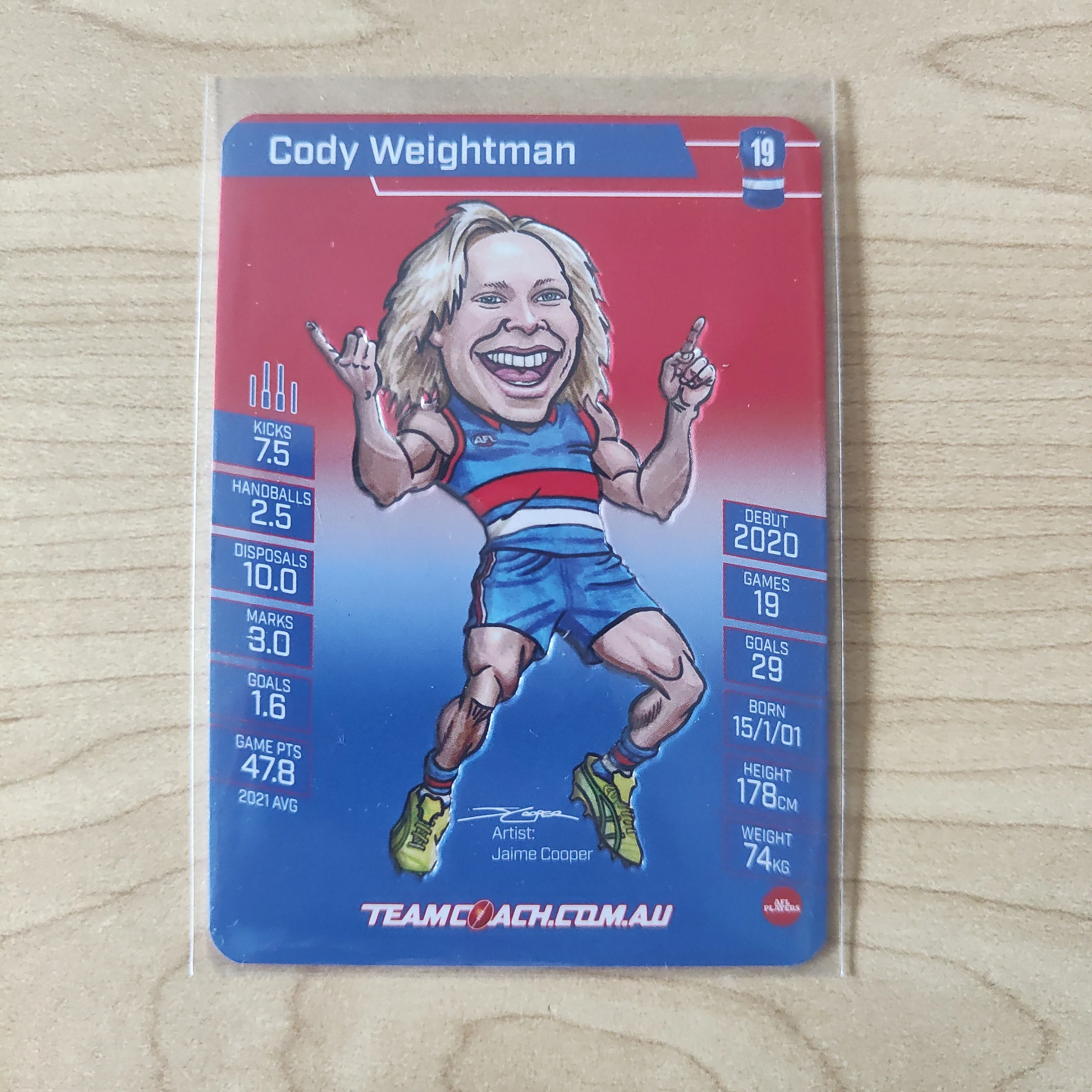 2022 Teamcoach Magic Wildcard Cody Weightman Western Bulldogs MW-18 - Image 2