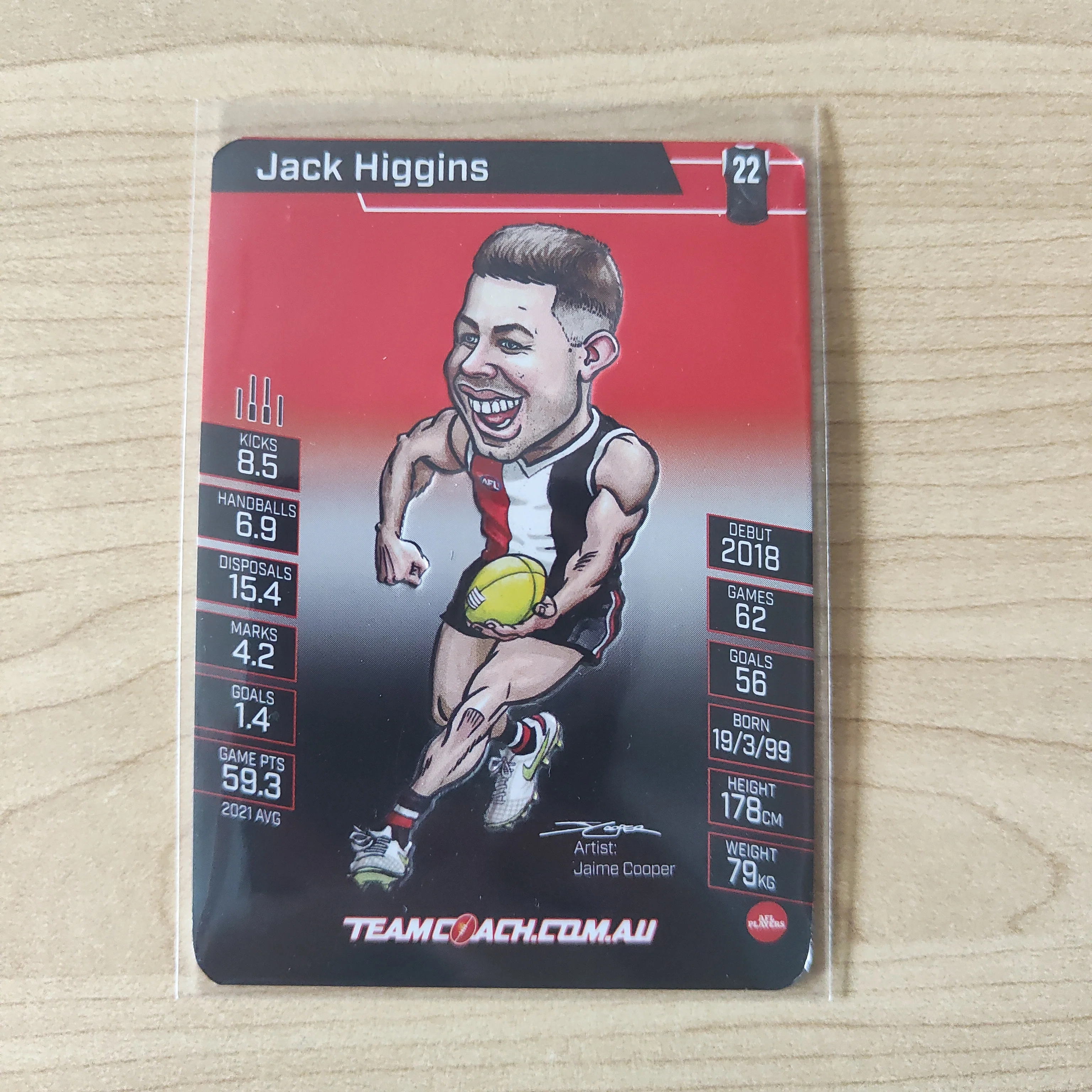2022 Teamcoach Magic Wildcard Jack Higgins St Kilda MW-15 - Image 2