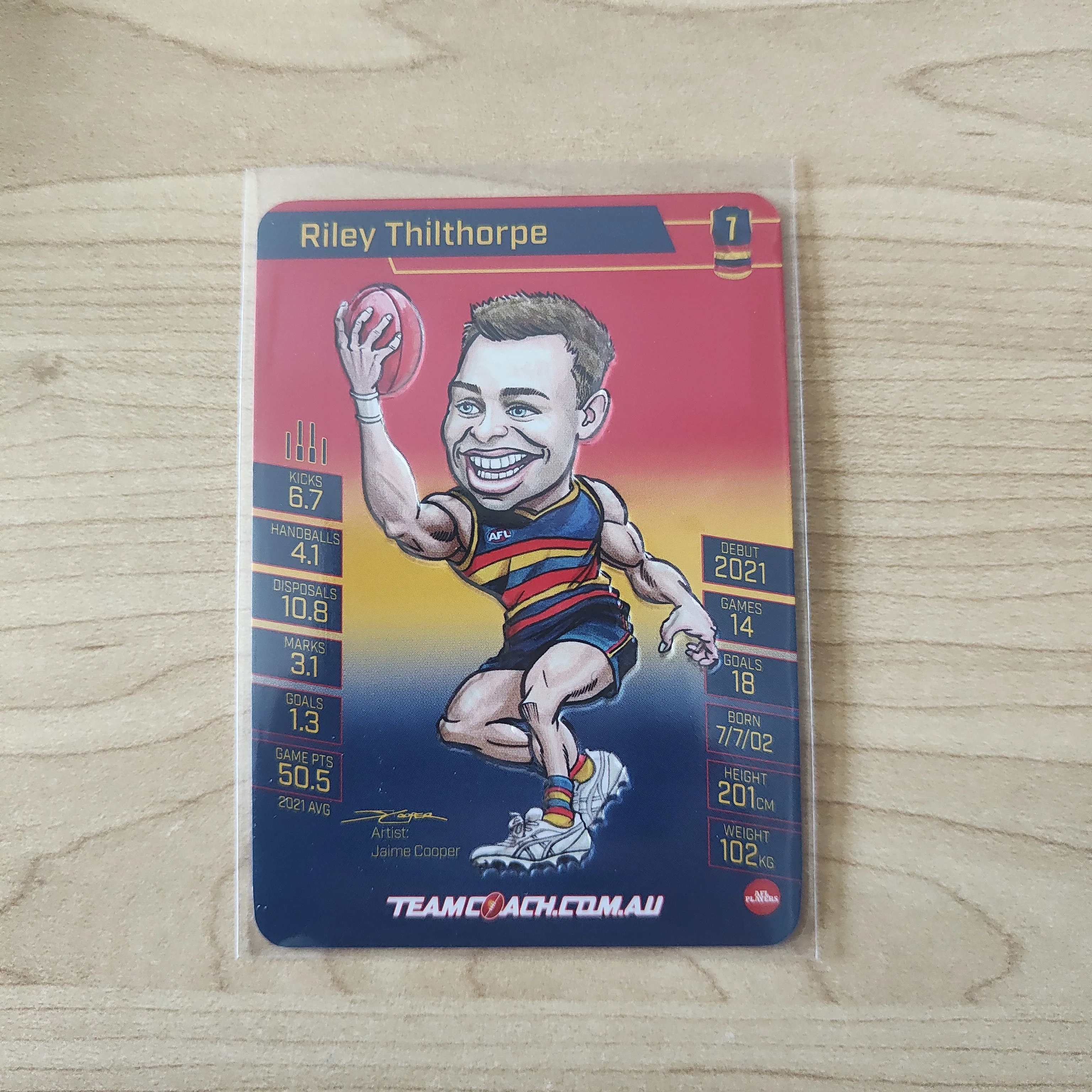 2022 Teamcoach Magic Wildcard Riley Thilthorpe Adelaide MW-01 - Image 2
