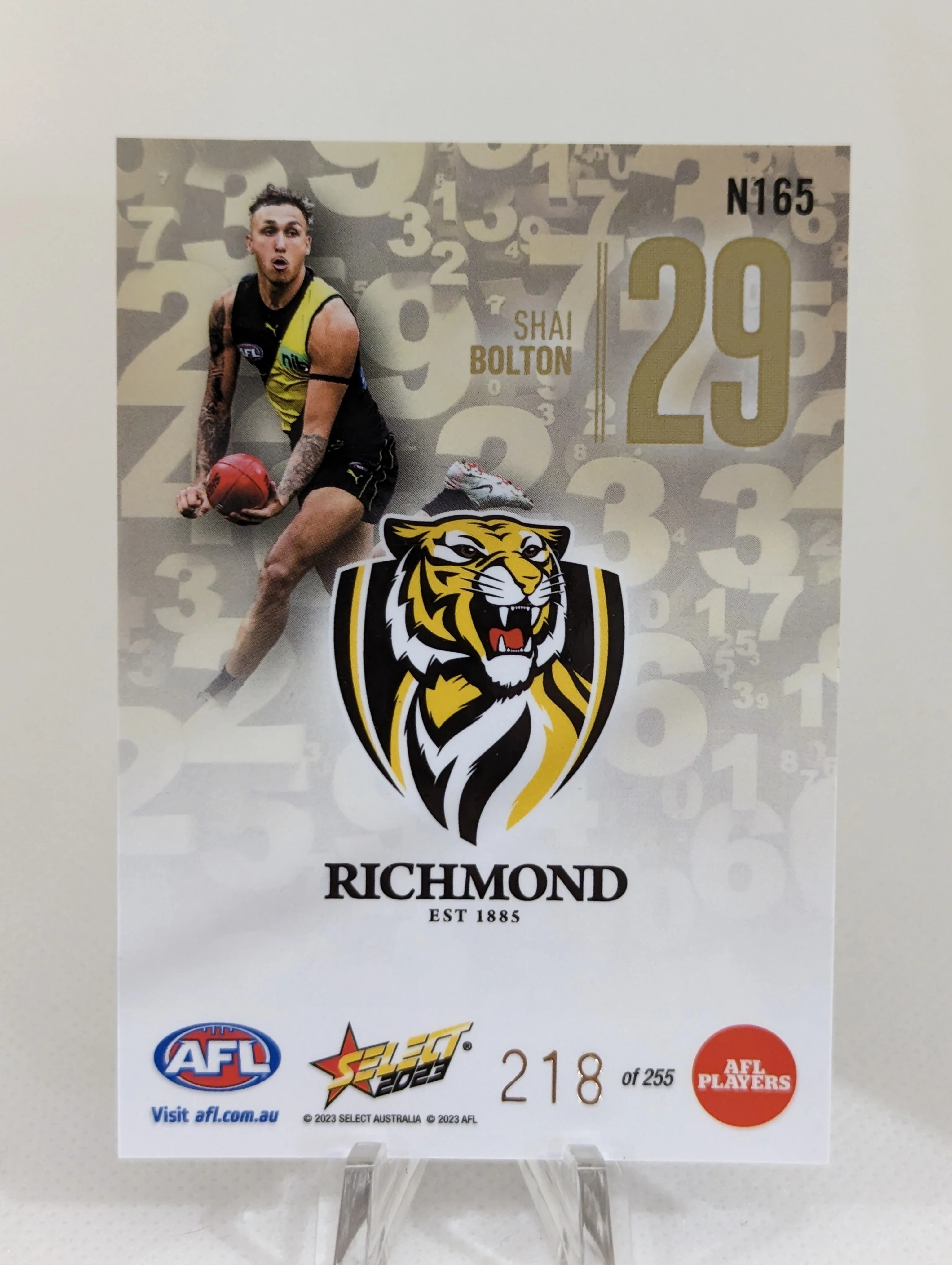 2023 AFL Footy Stars Numbers Shai Bolton Richmond - Image 2