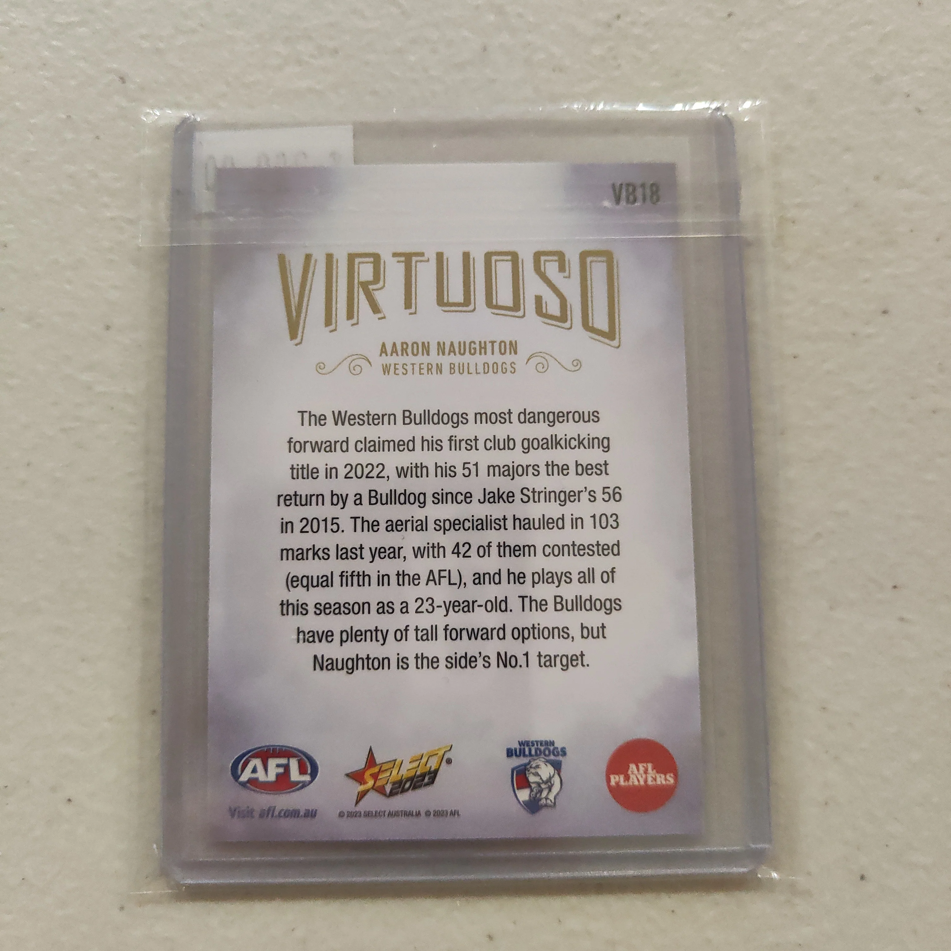 2023 AFL Footy Stars Virtuoso Aaron Naughton Western Bulldogs 55/60 - Image 2