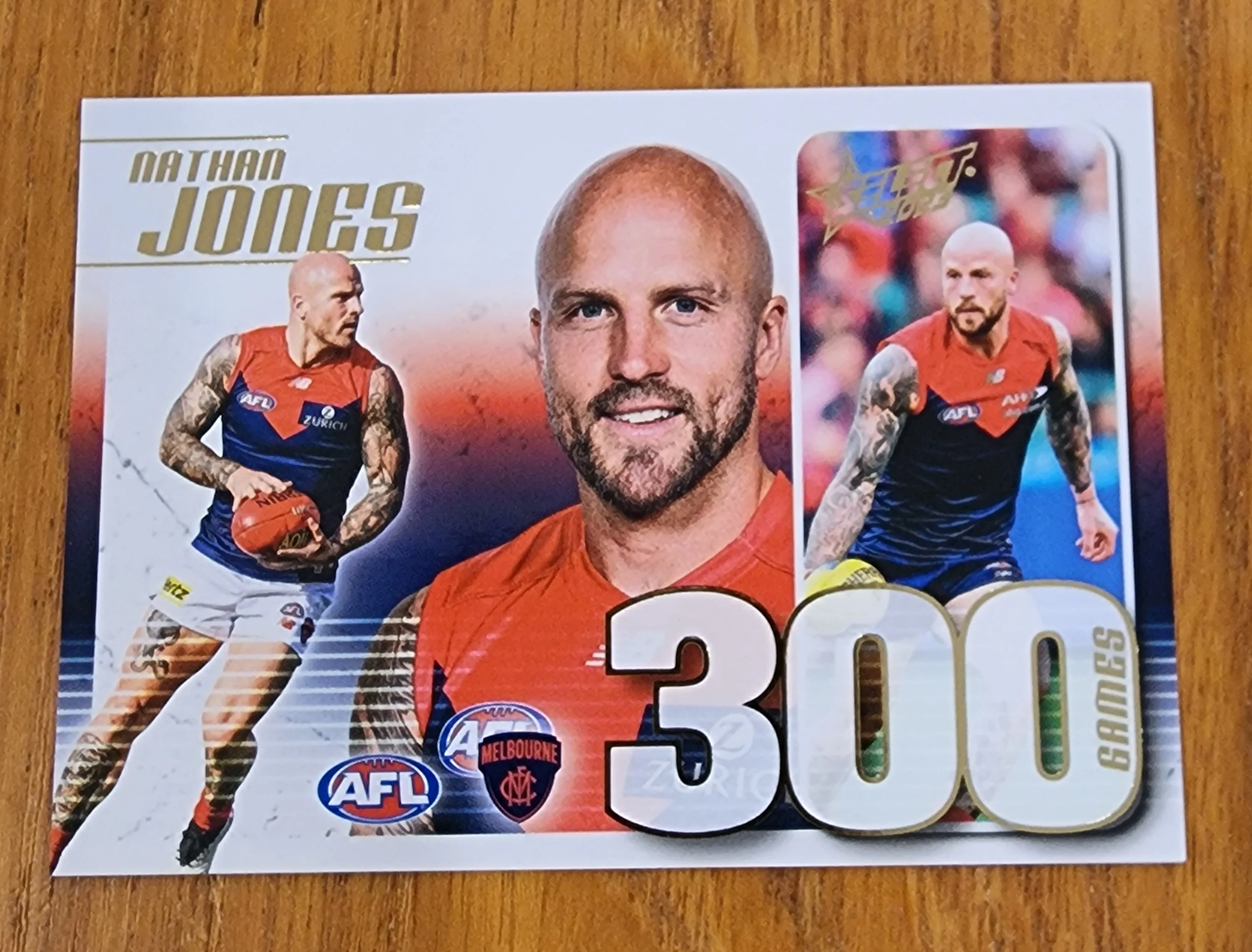 2023 AFL Select 300 games card Nathan Jones Melbourne CC92 #101