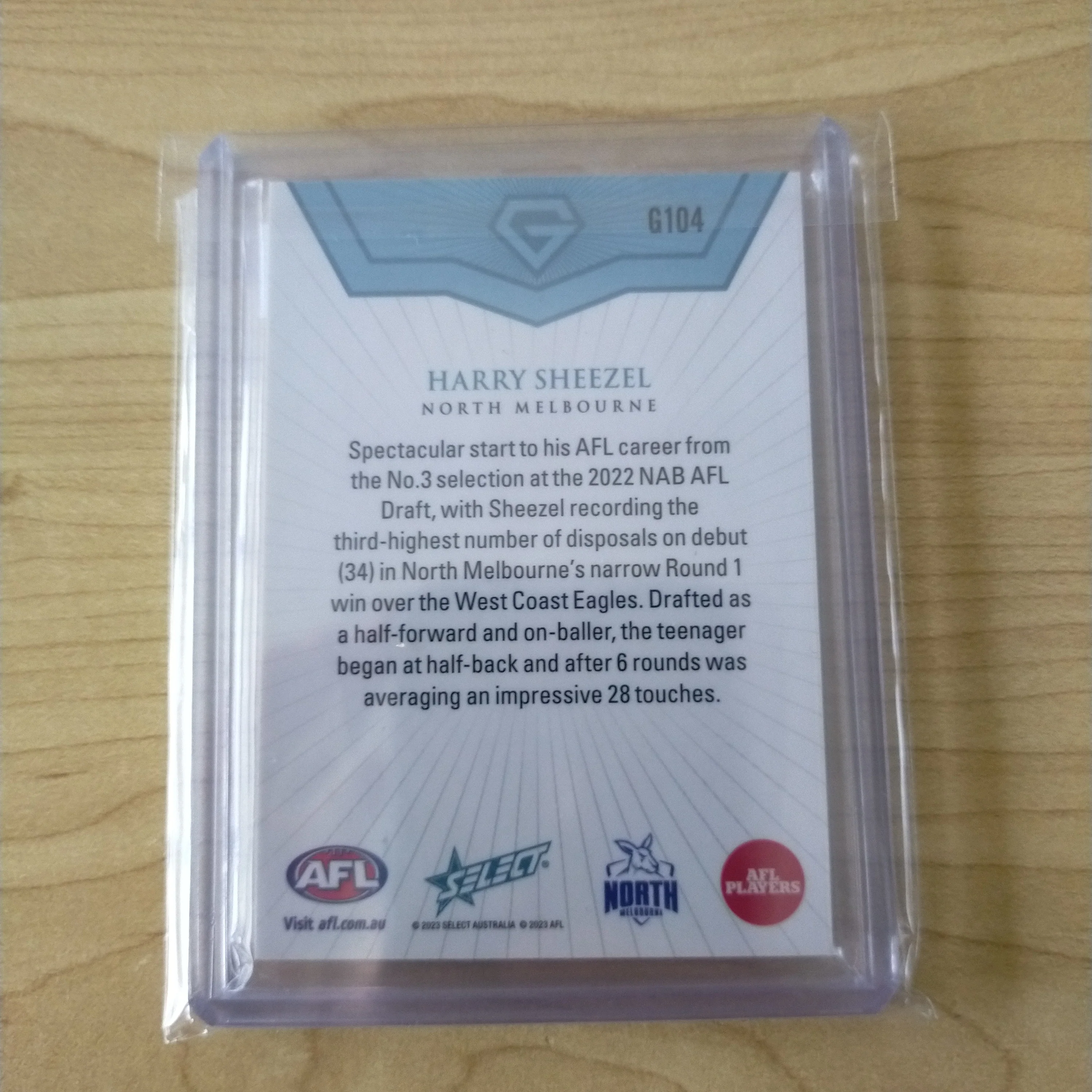 2023 AFL Select Gem Base Card Harry Sheezel North Melbourne LOW NUMBER 08/90 - Image 2