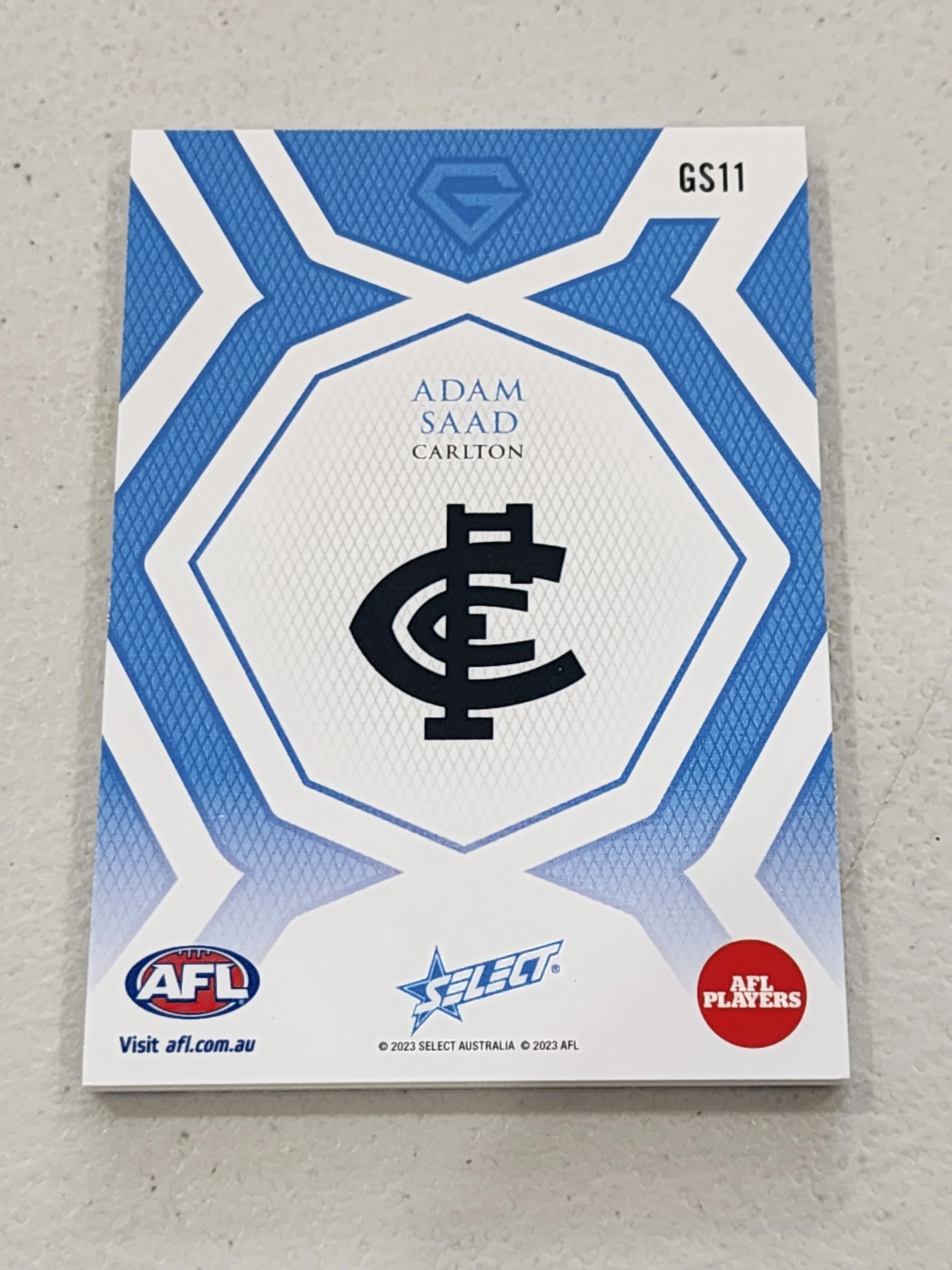 2023 AFL Select GEM Sapphire Blue Adam Saad Carlton 69/70 - Image 2
