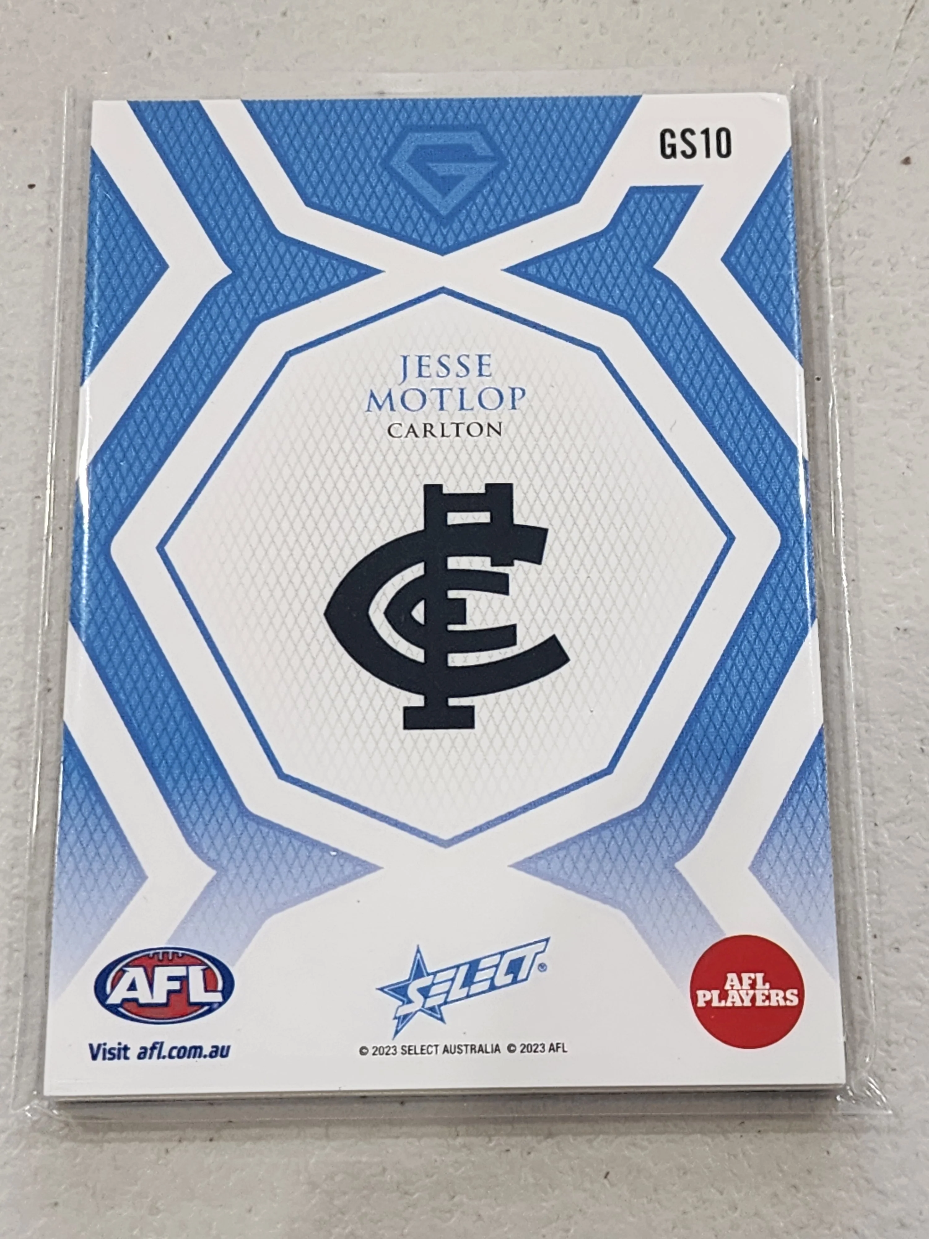 2023 AFL Select GEM Sapphire Blue Jesse Motlop Carlton 25/70 - Image 2
