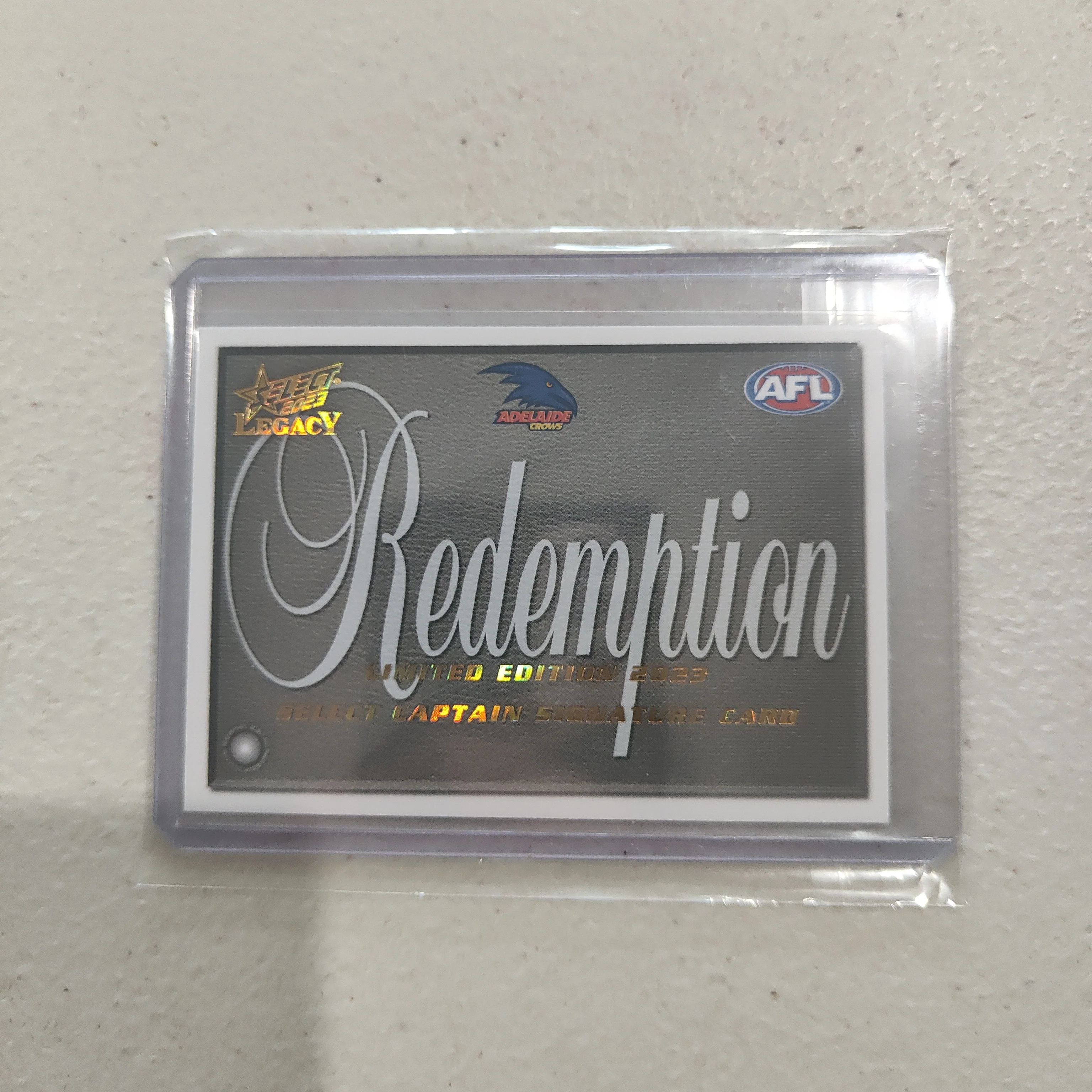 2023 AFL Select Legacy Captain Signature Jordan Dawson Redemption Card Adelaide 29/60