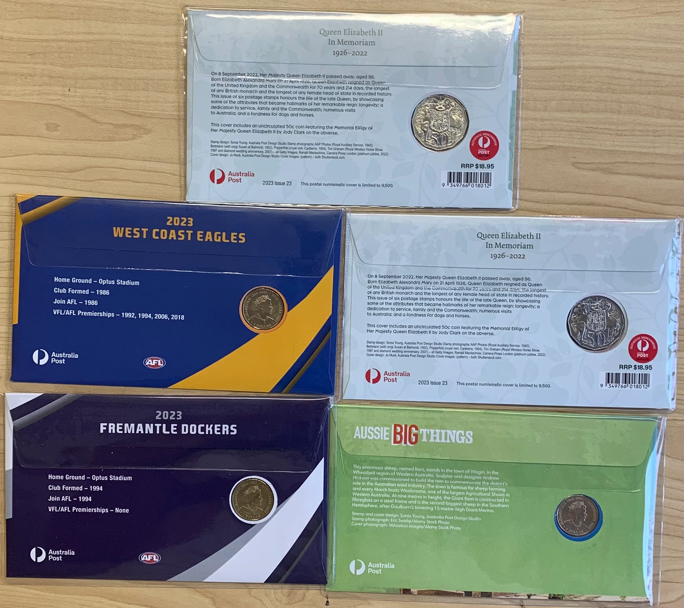 2023 Perth Stamp National Stamp Exhibition limited edition set of 5 PNCs - Image 2