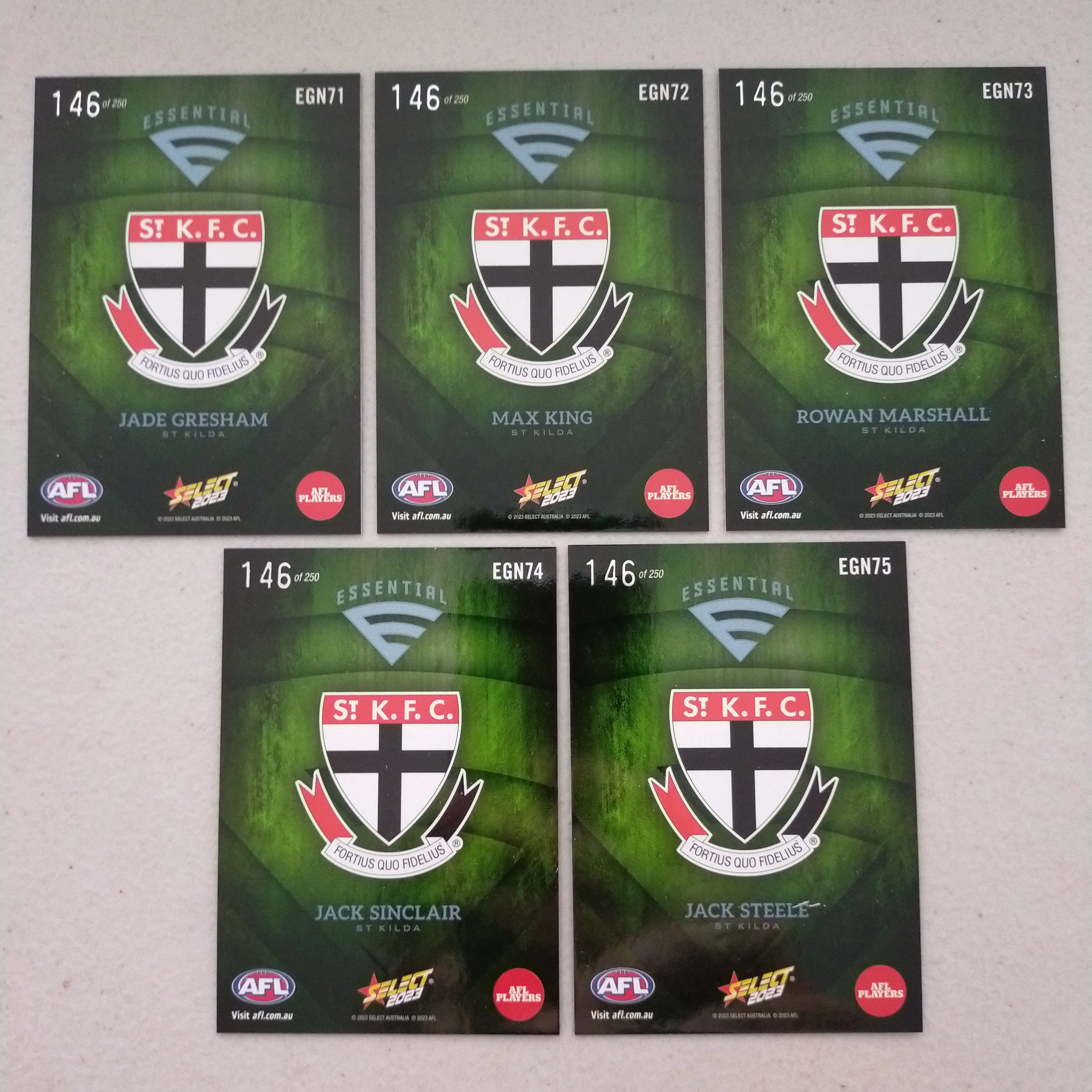 2023 Select Footy Stars Green Essential Team Set St Kilda 146/250 - Image 2