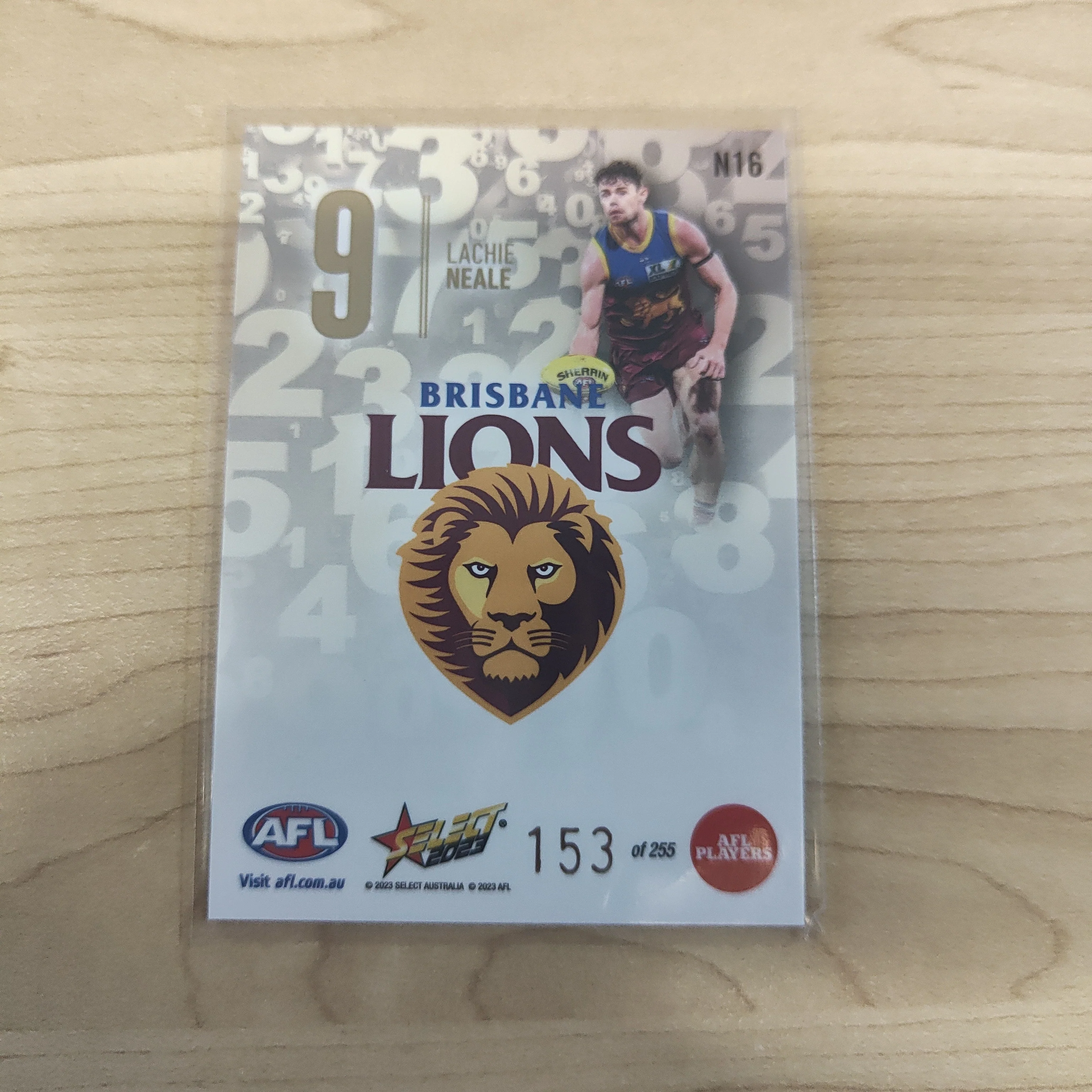 2023 Select Footy Stars Numbers Lachie Neale Brisbane 153/255 - Image 2