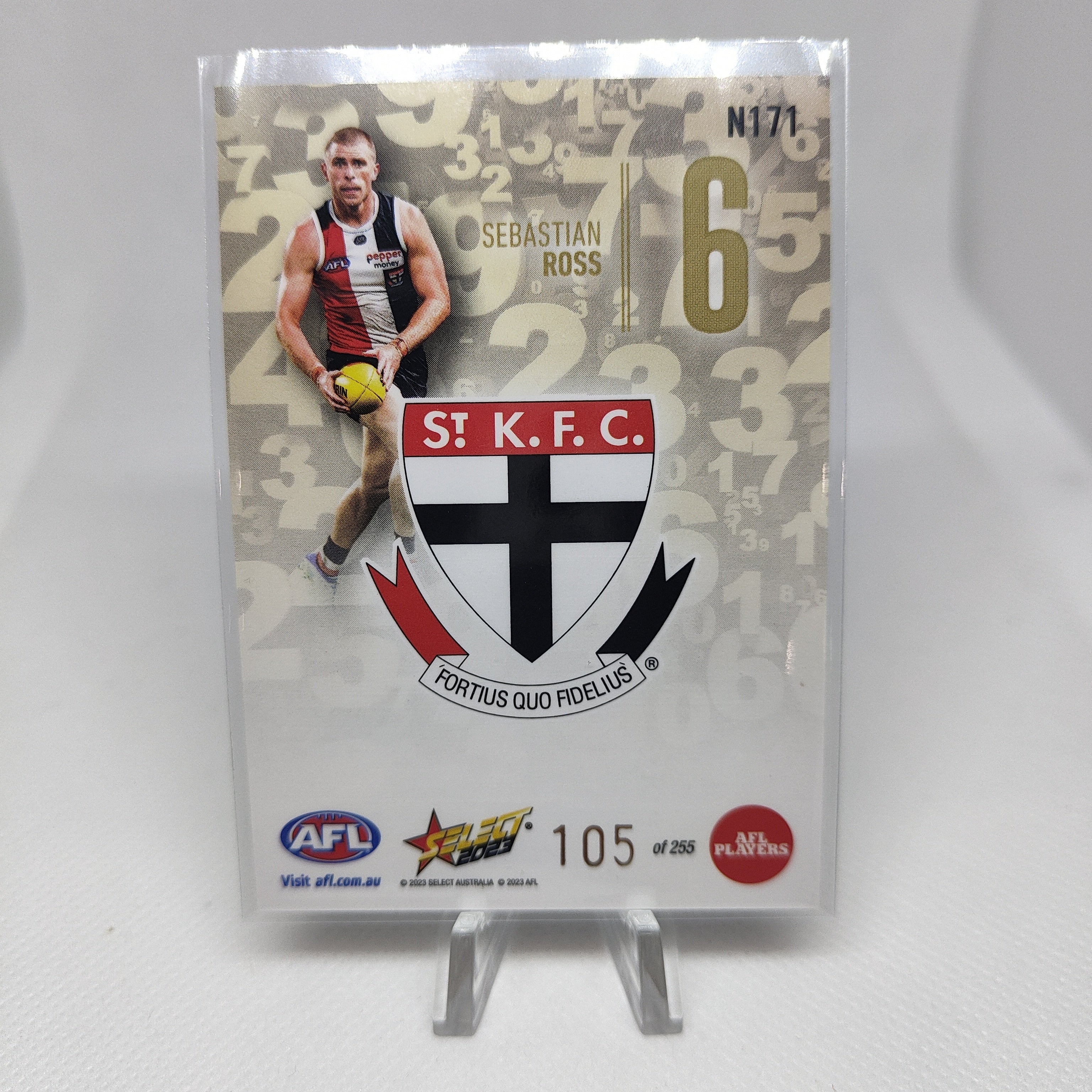 2023 Select Footy Stars Numbers Sebastian Ross St Kilda 105/255 - Image 2