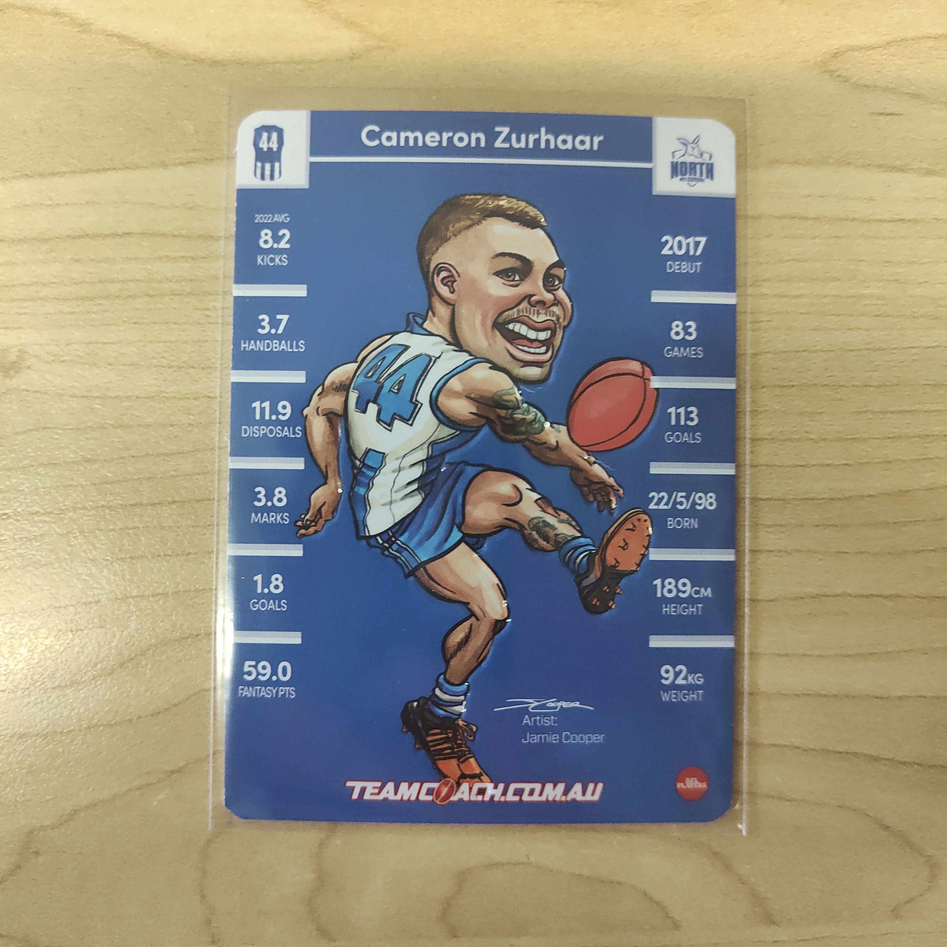 2023 Teamcoach Magic Wildcard Cameron Zurhaar North Melbourne MW-12 - Image 2