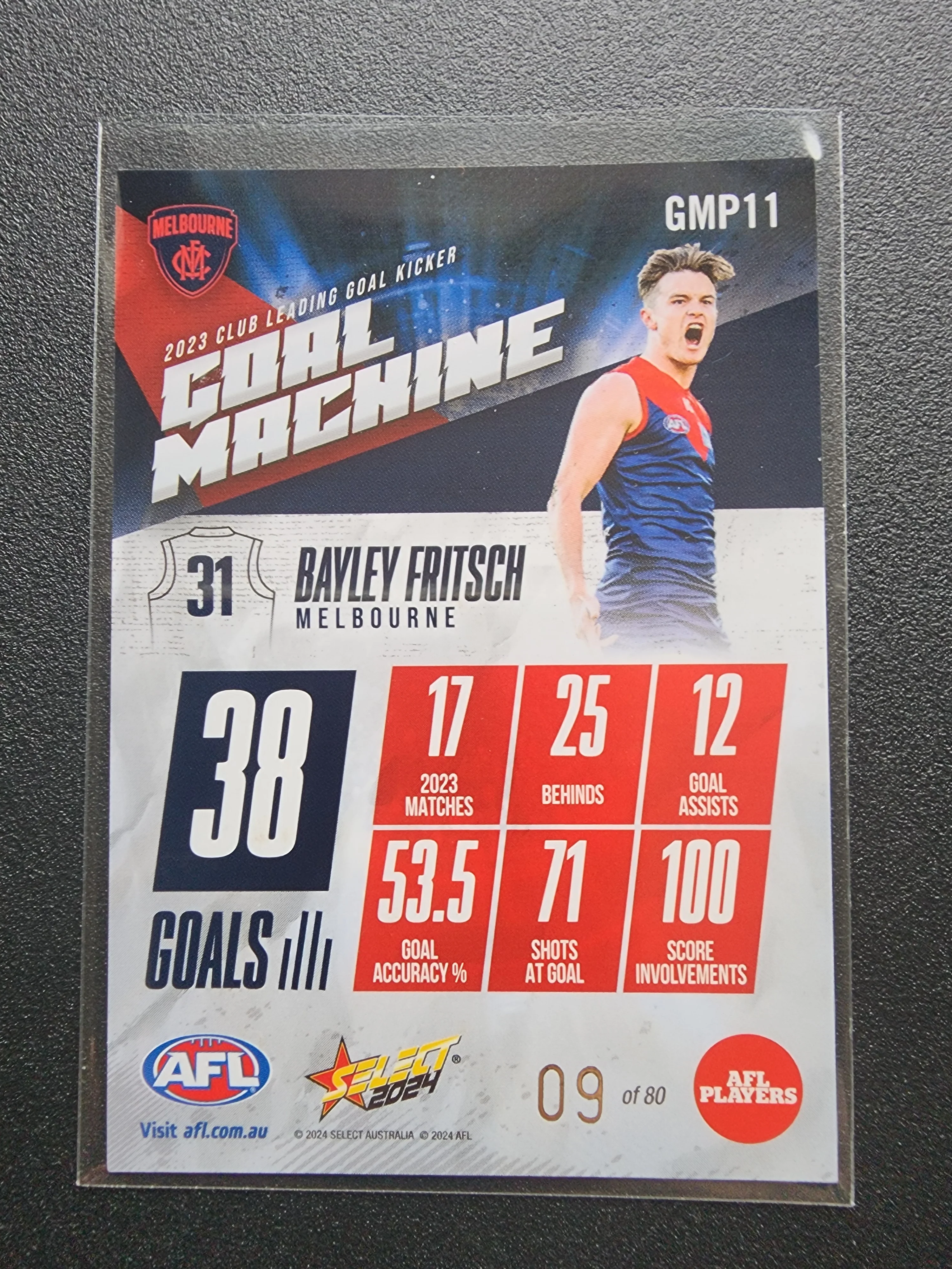 2024 AFL Select Goal Machine Bayley Fritsch Melbourne LOW 9/80 - Image 2