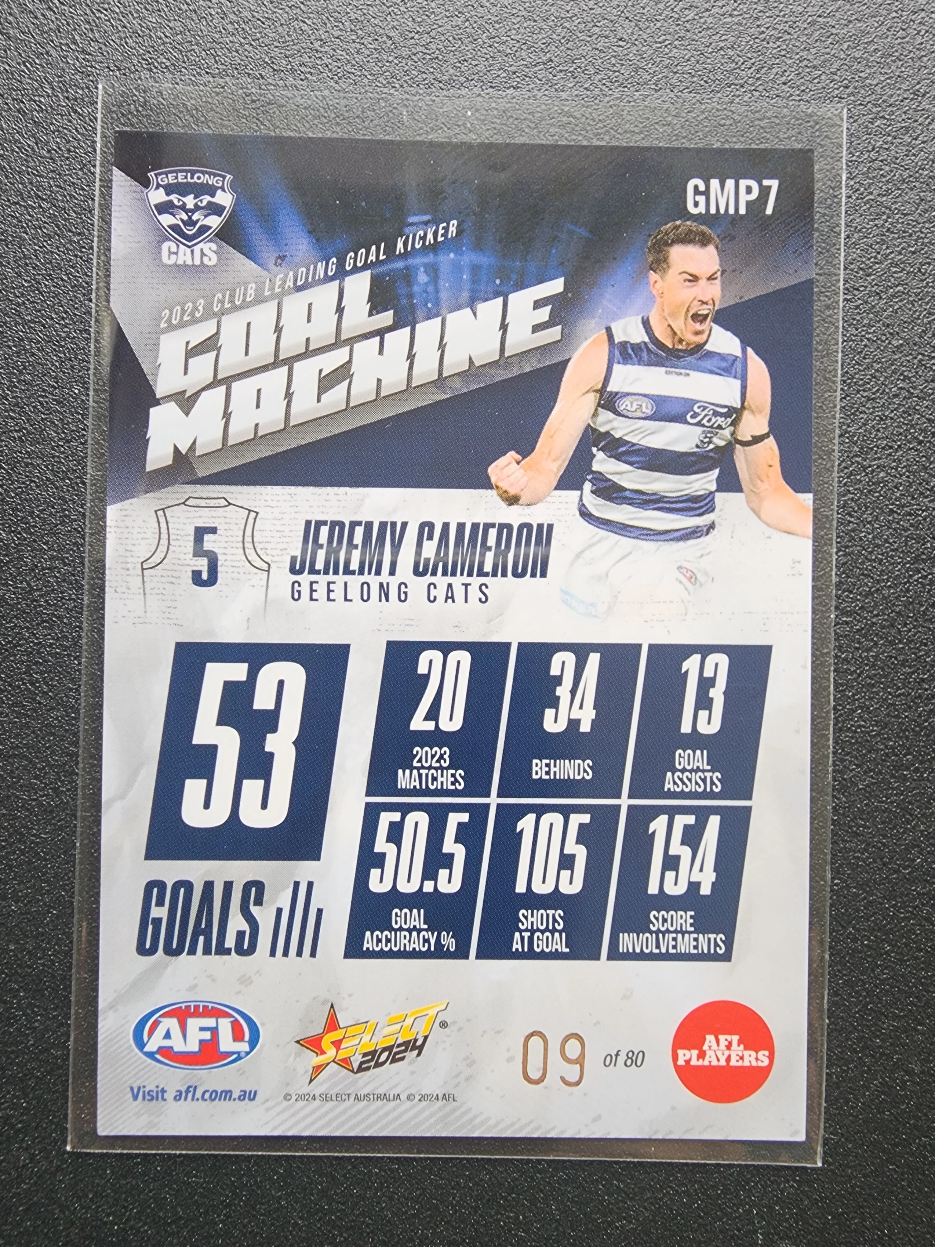 2024 AFL Select Goal Machine Jeremy Cameron Geelong LOW 9/80 - Image 2