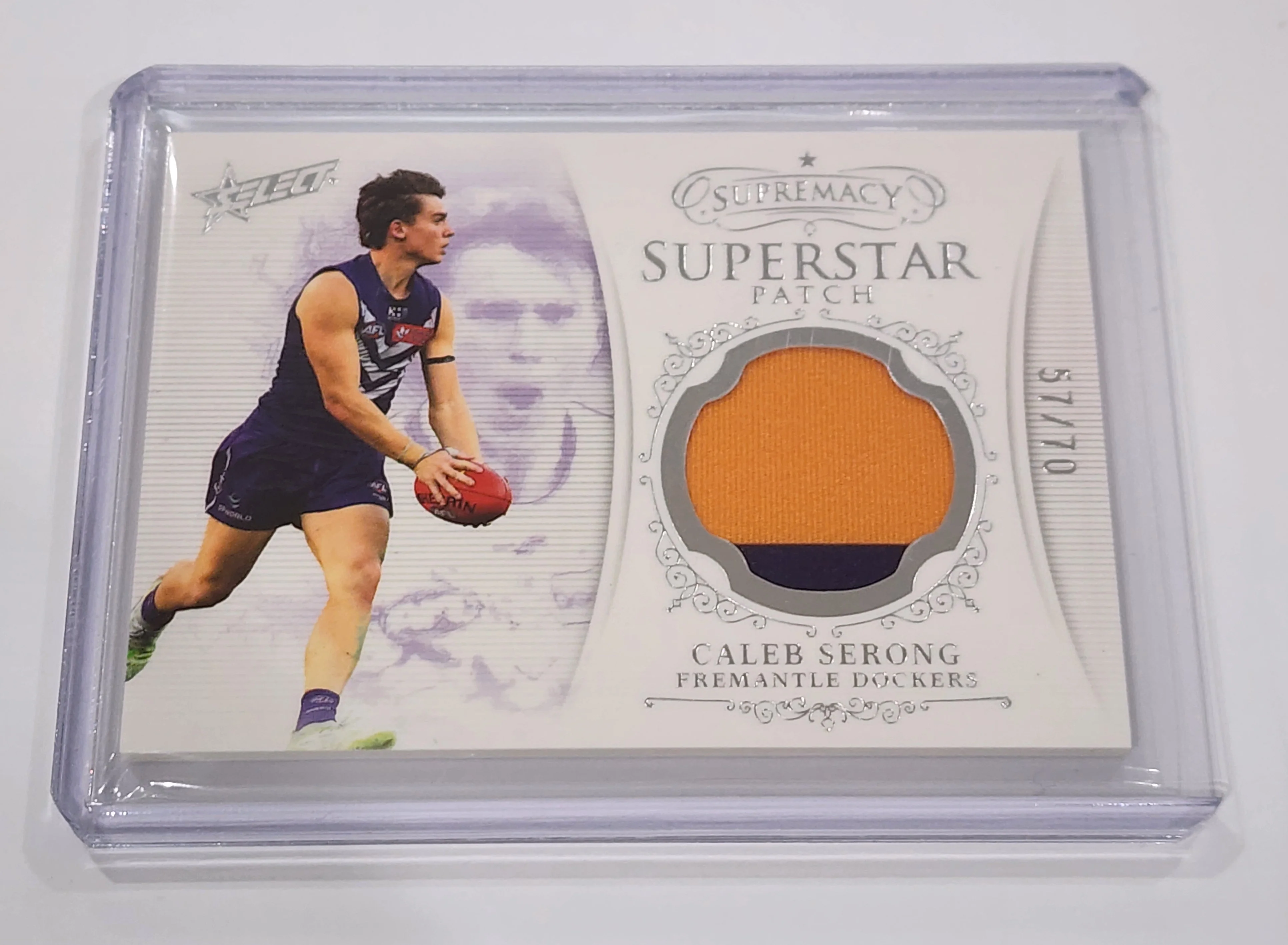 2024 AFL Select Supremacy Caleb Strong Superstar Patch Fremantle 57/70 SP12